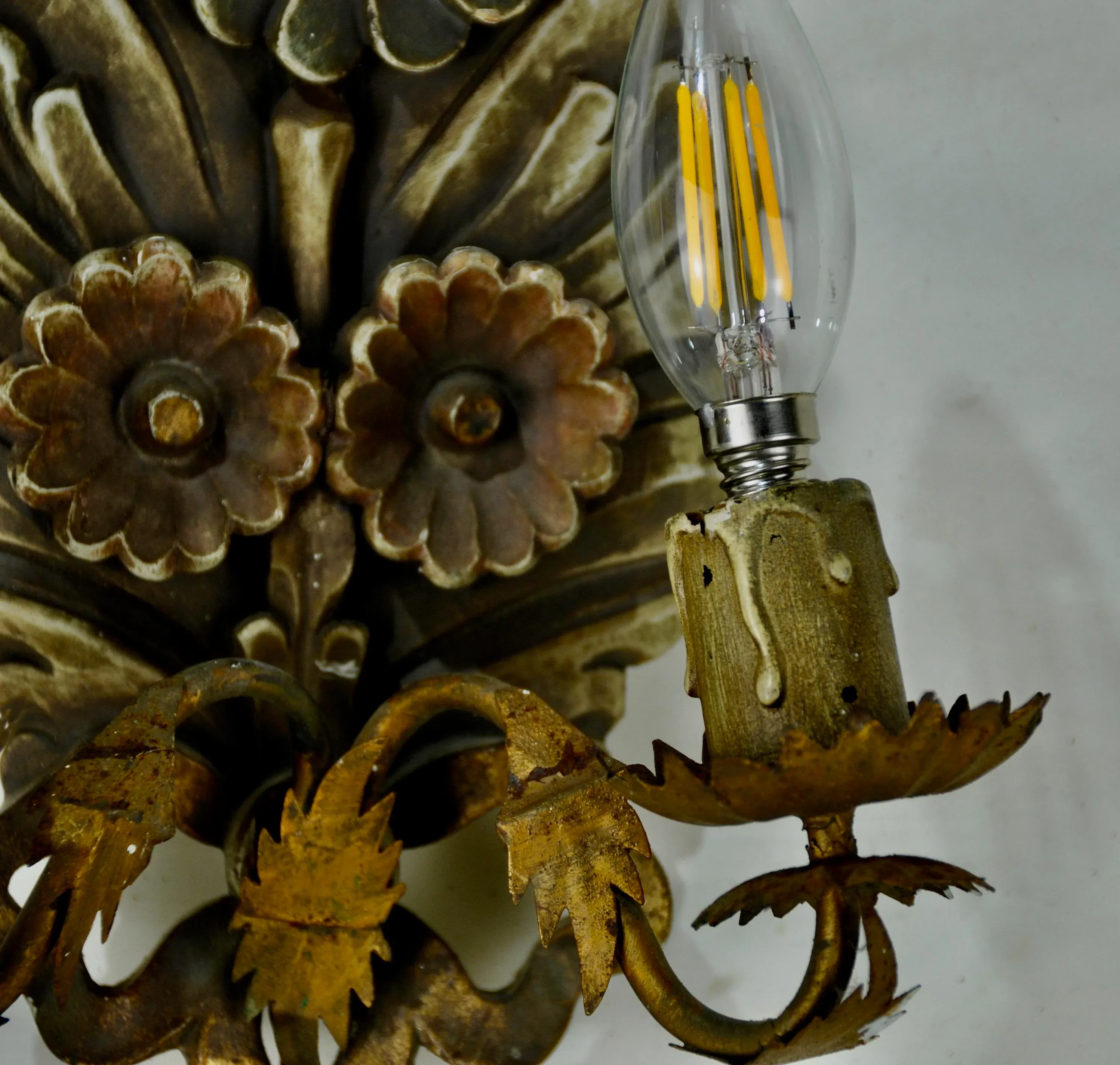 Polychrome and Wood Sconce, 1960s