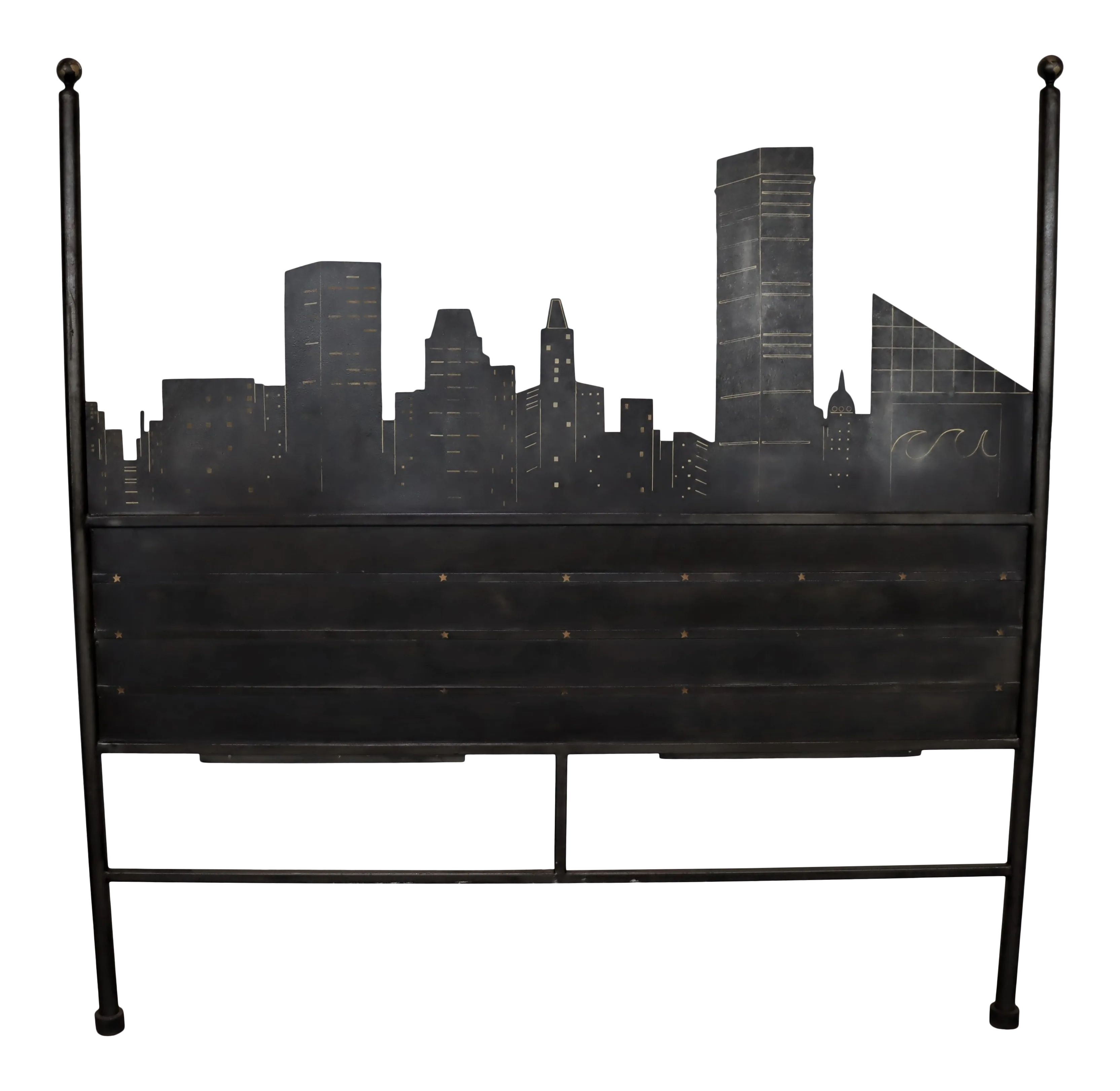 David Wiesand Baltimore Skyline Steel Kingsize Headboard Chairish