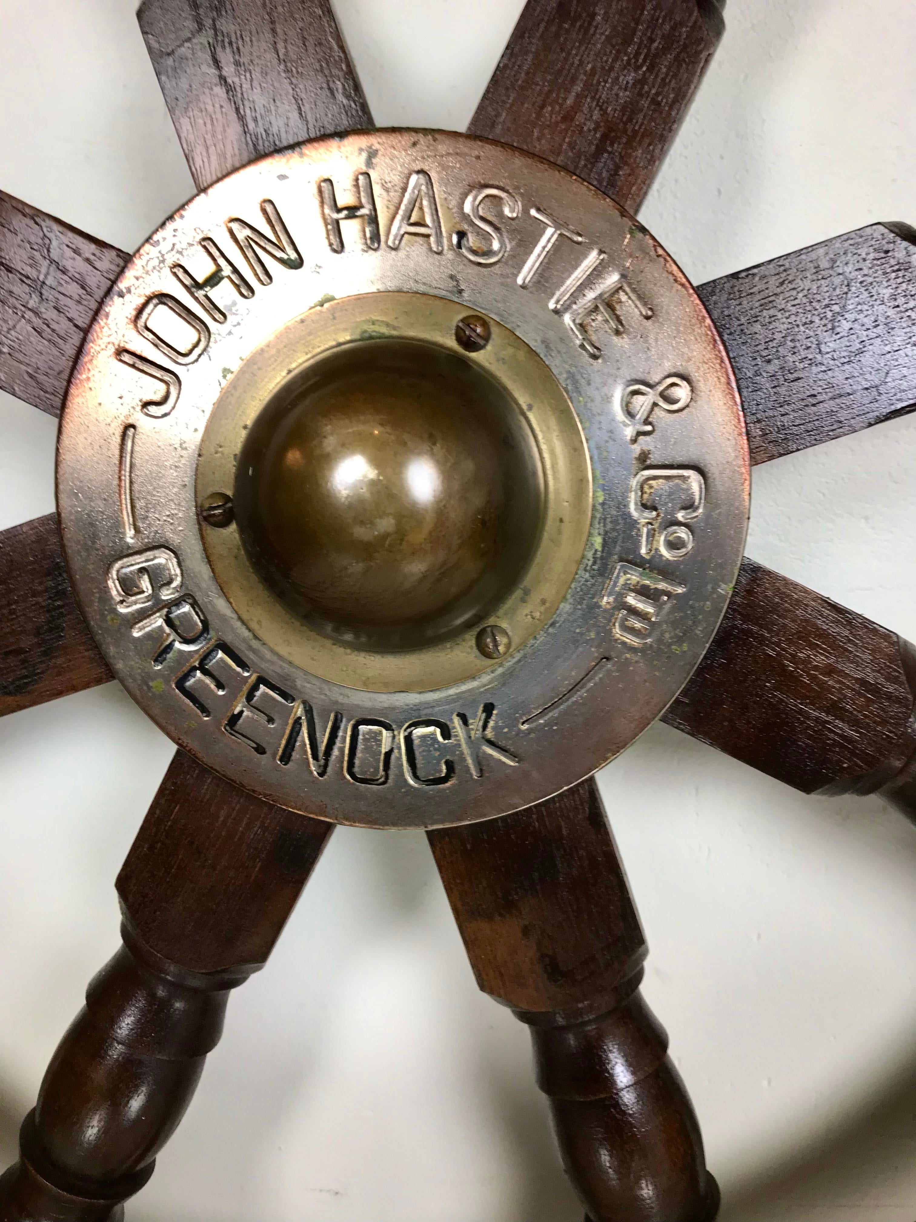船舶用舵輪●John Hastie & Co. Ltd製造●24-06-19 John Hastie and Co. LTD Greenlock