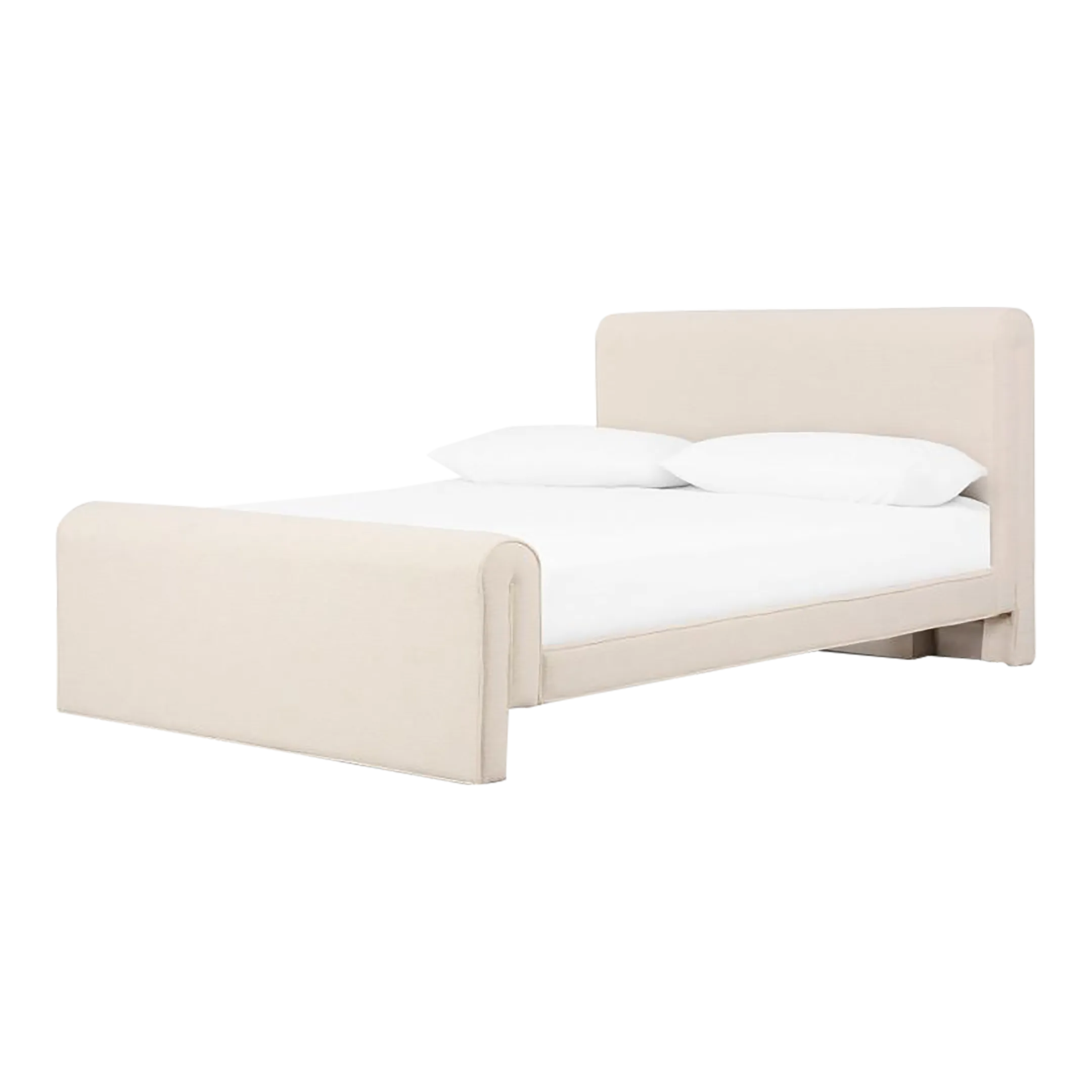 Four Hands Mitchell Queen Bed, Thames Cream | Chairish