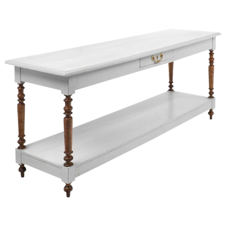 French Turned Leg Console Table Chairish