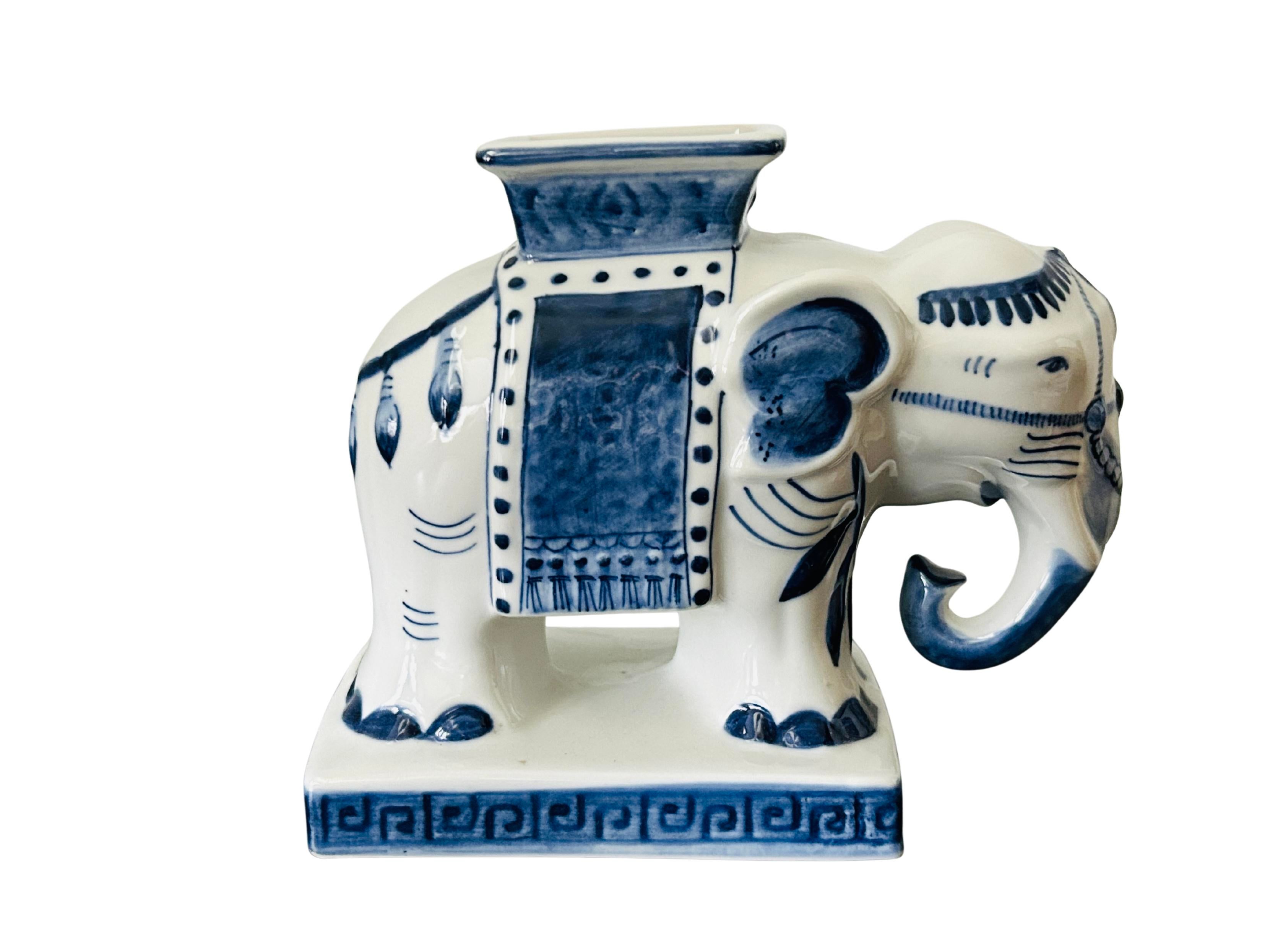  Blue Elephant 花瓶　美品 Vintage Petite Bombay Company Blue & White Elephant Vase Planter