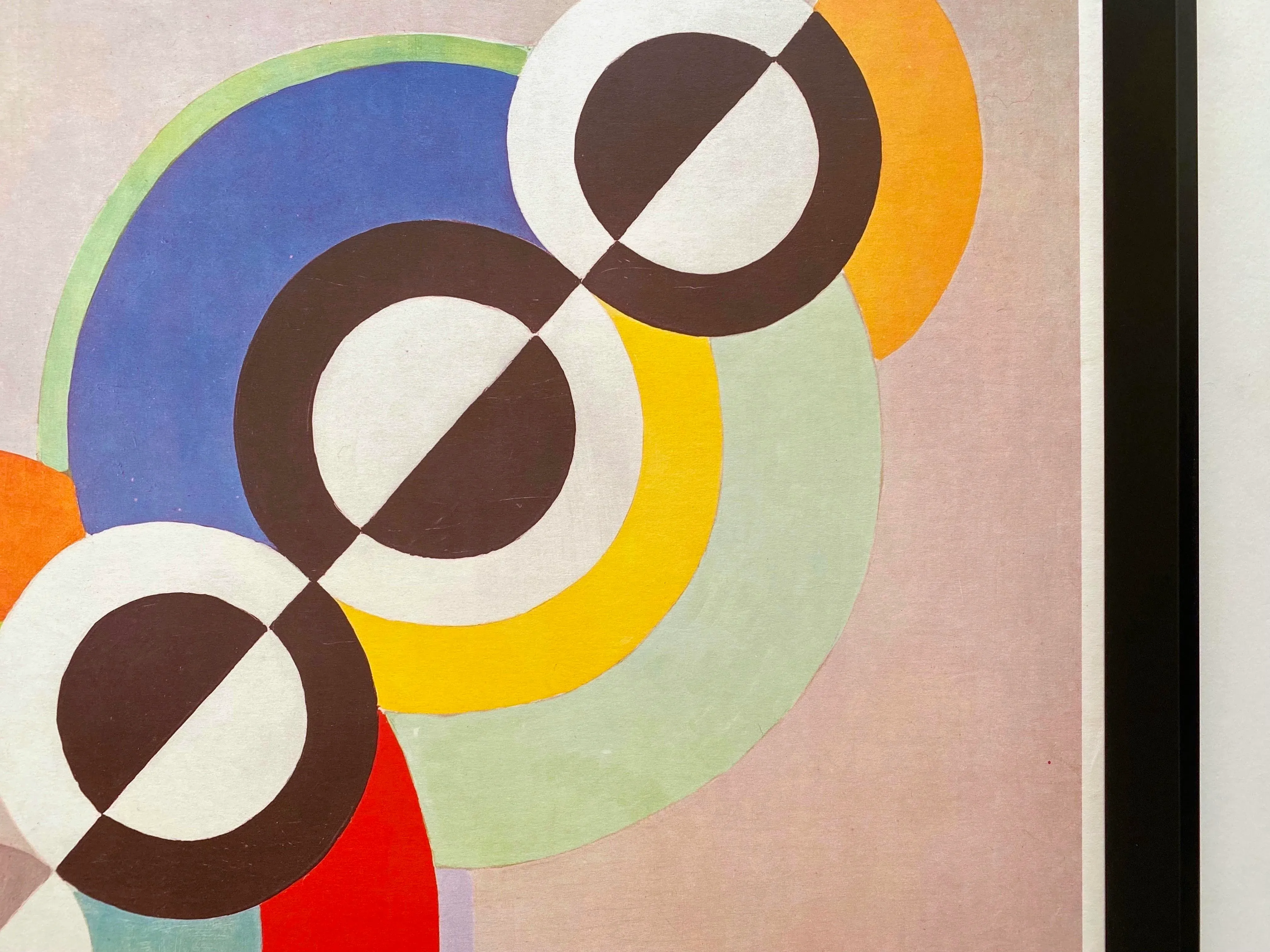 Sonia Delaunay Vintage 1964 Mid Century Modernist Lithograph Print Framed Landmark Paris Exhibition Poster \