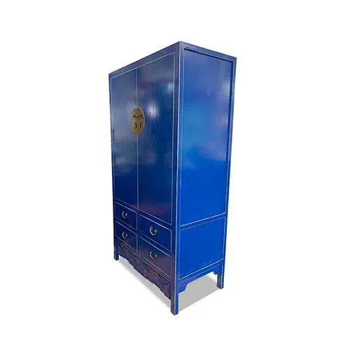 1980s Asian Shanghai Armoire-Blue