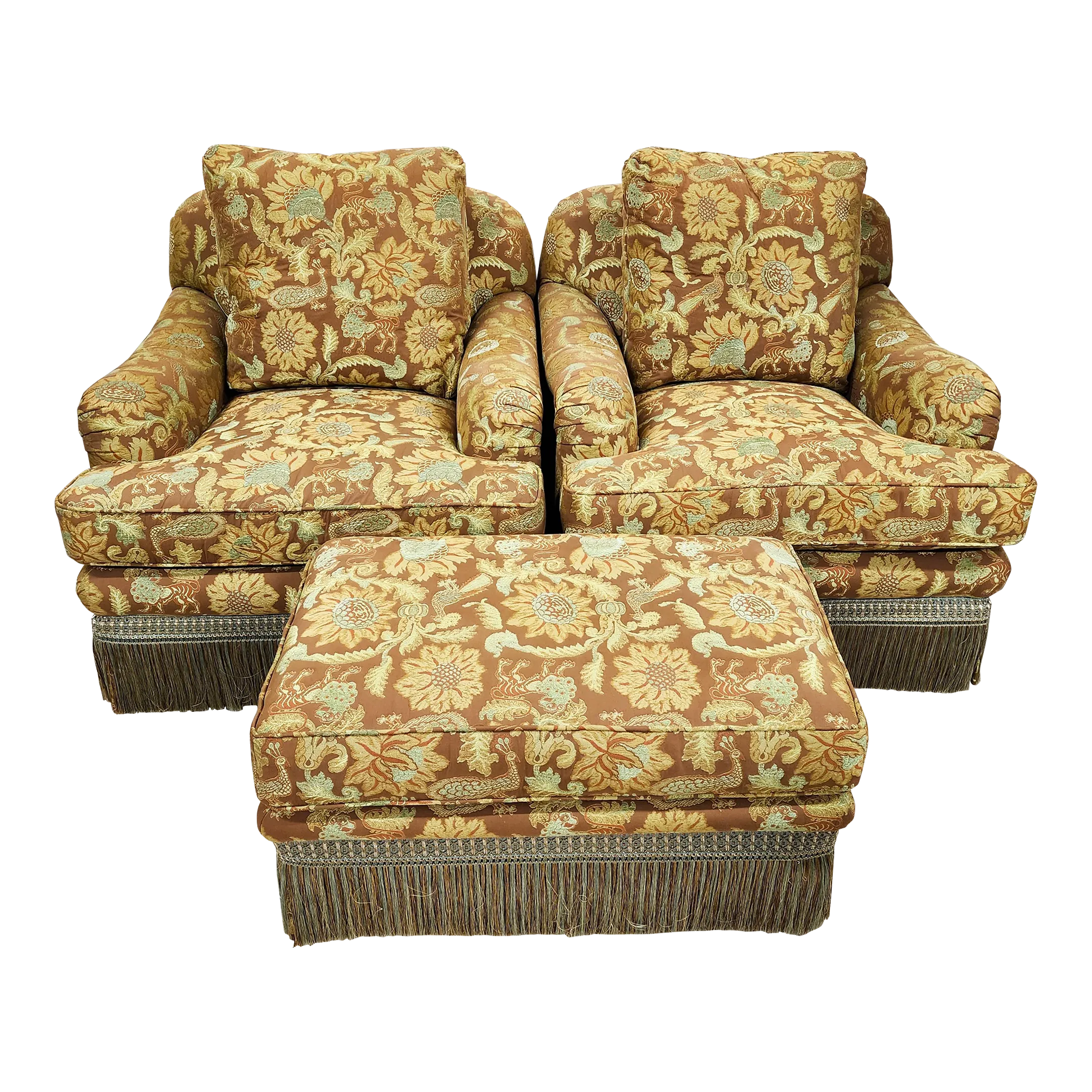 Lounge Chairs Ottoman Erwin Lambeth for Tomlinson - 3 Pieces