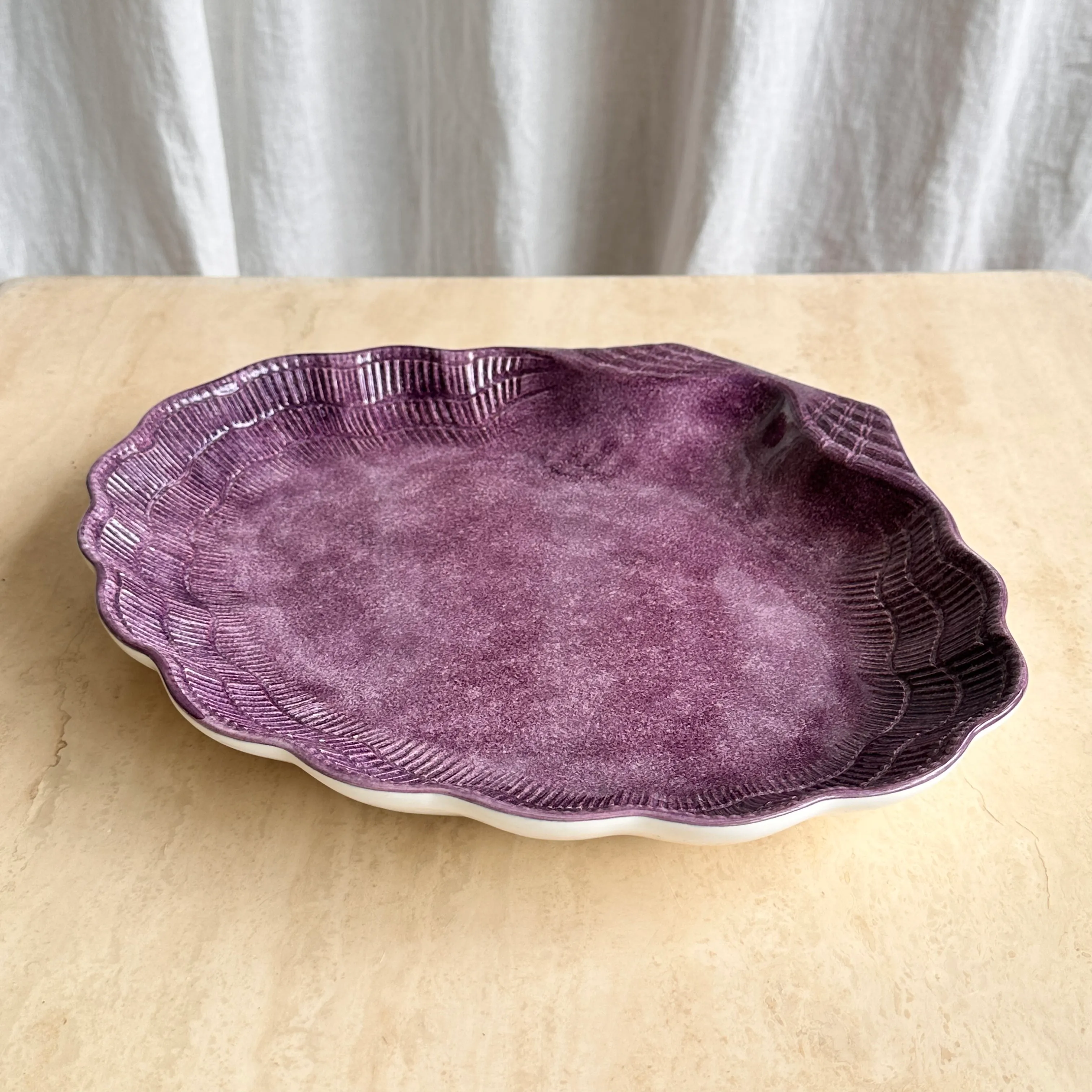 Mid-Century Purple Porcelain Plate by Christian Dior, 1970s | Chairish