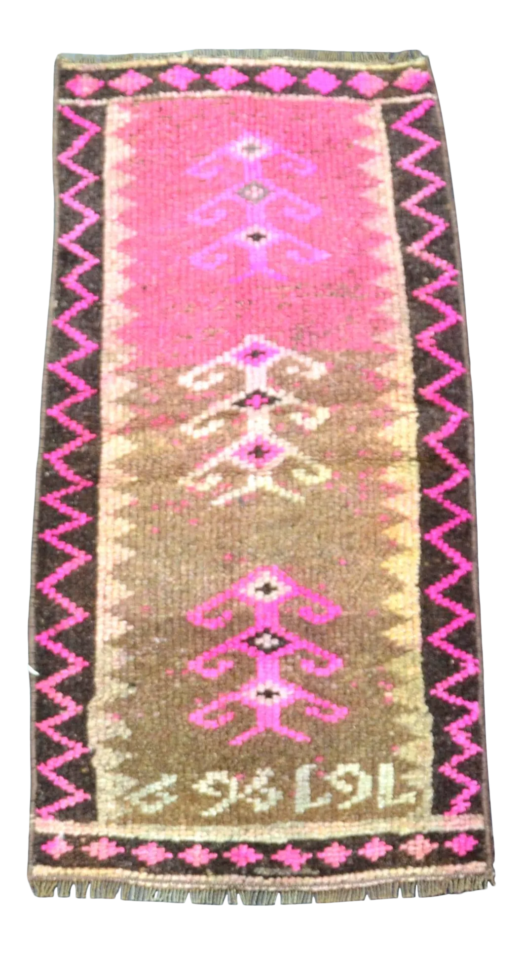 Pink Brown Color Turkish Oushak Handmade Rug