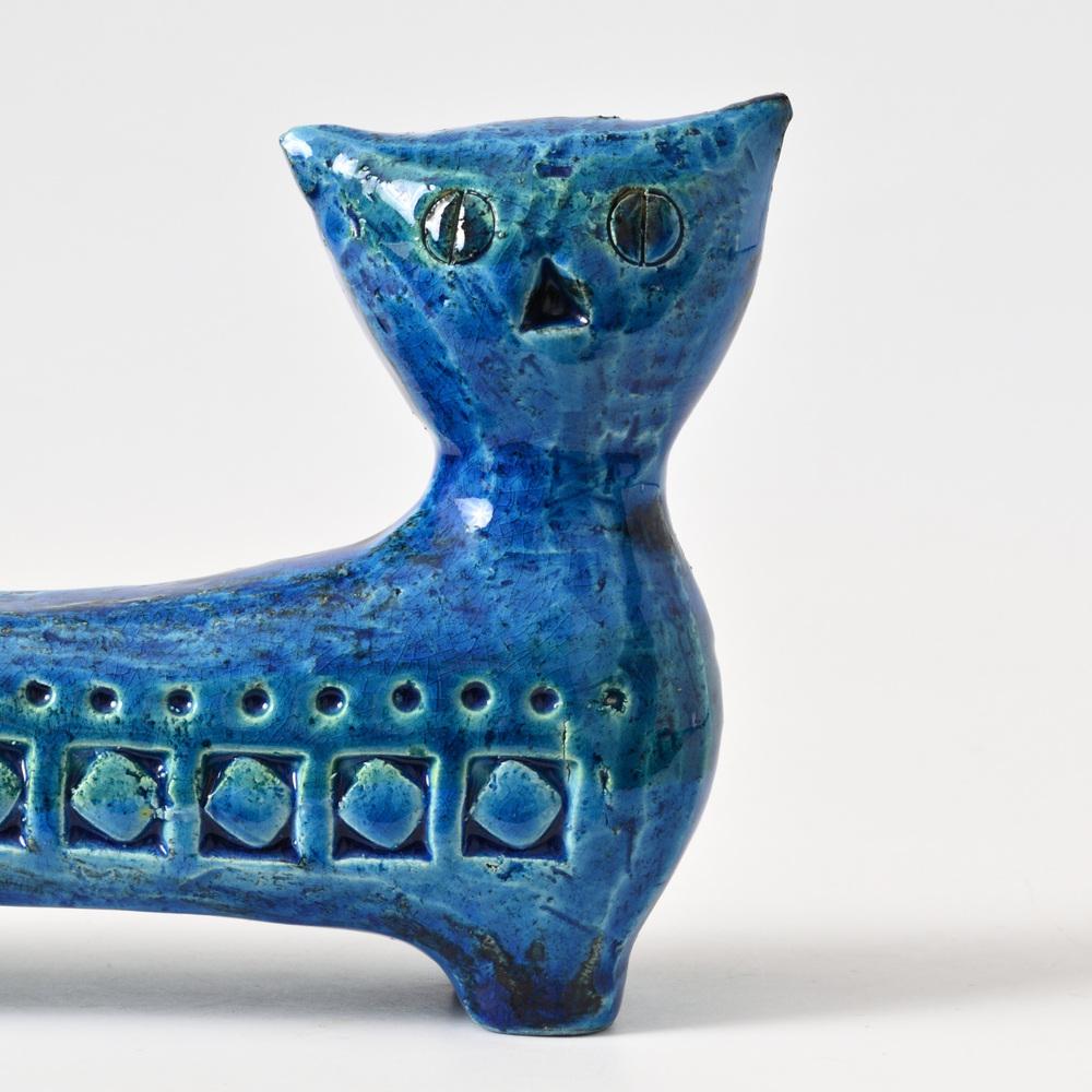 Bitossi ビトッシ Rimini Blu リミニブルー  Cat 猫 Bitossi Rimini Blu Cat . Design Aldo Londi 1959 for Bitossi (IT