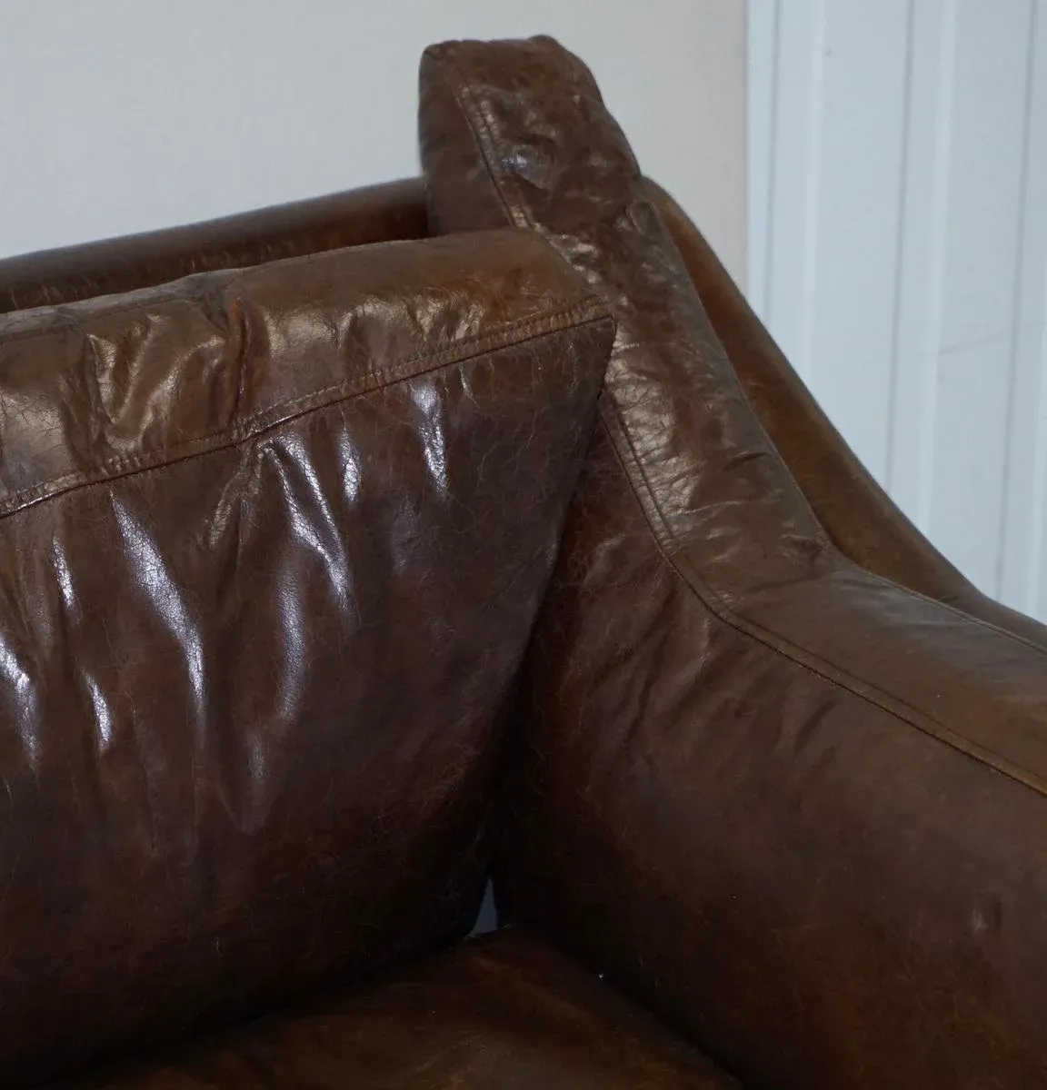Vintage Brown Leather Sofa