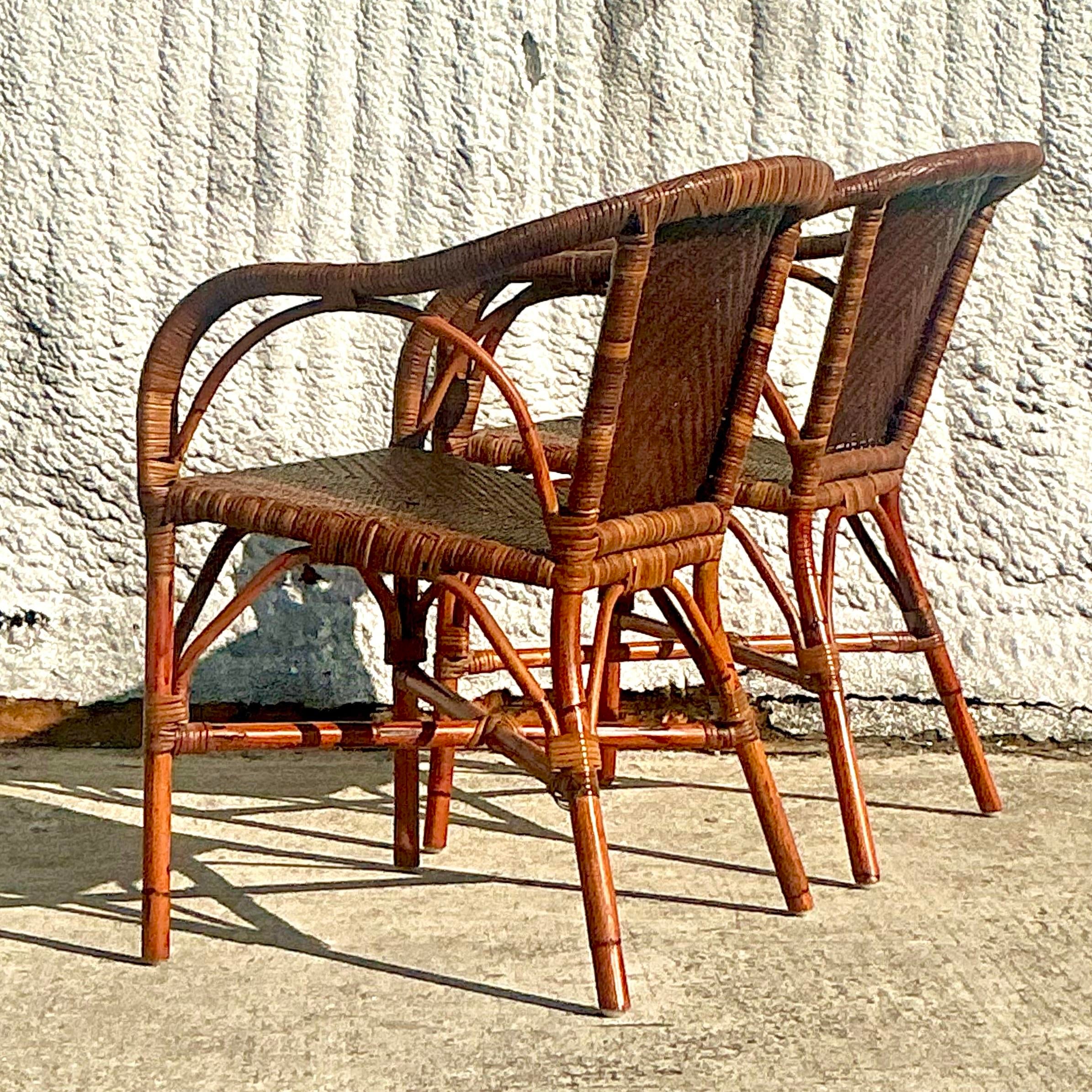 Rattan Dining Chair Vintage Rattan Dining Chairs Palecek Retro