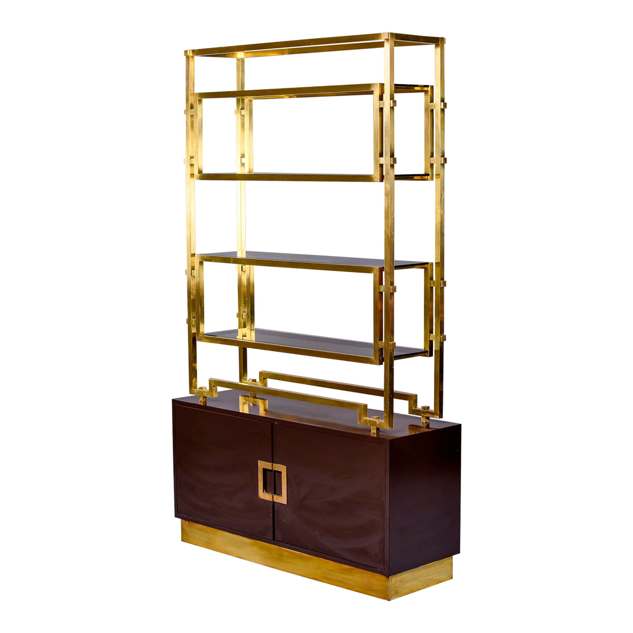 Romeo Rega Brass & Espresso Color Enamel Shelf Chairish
