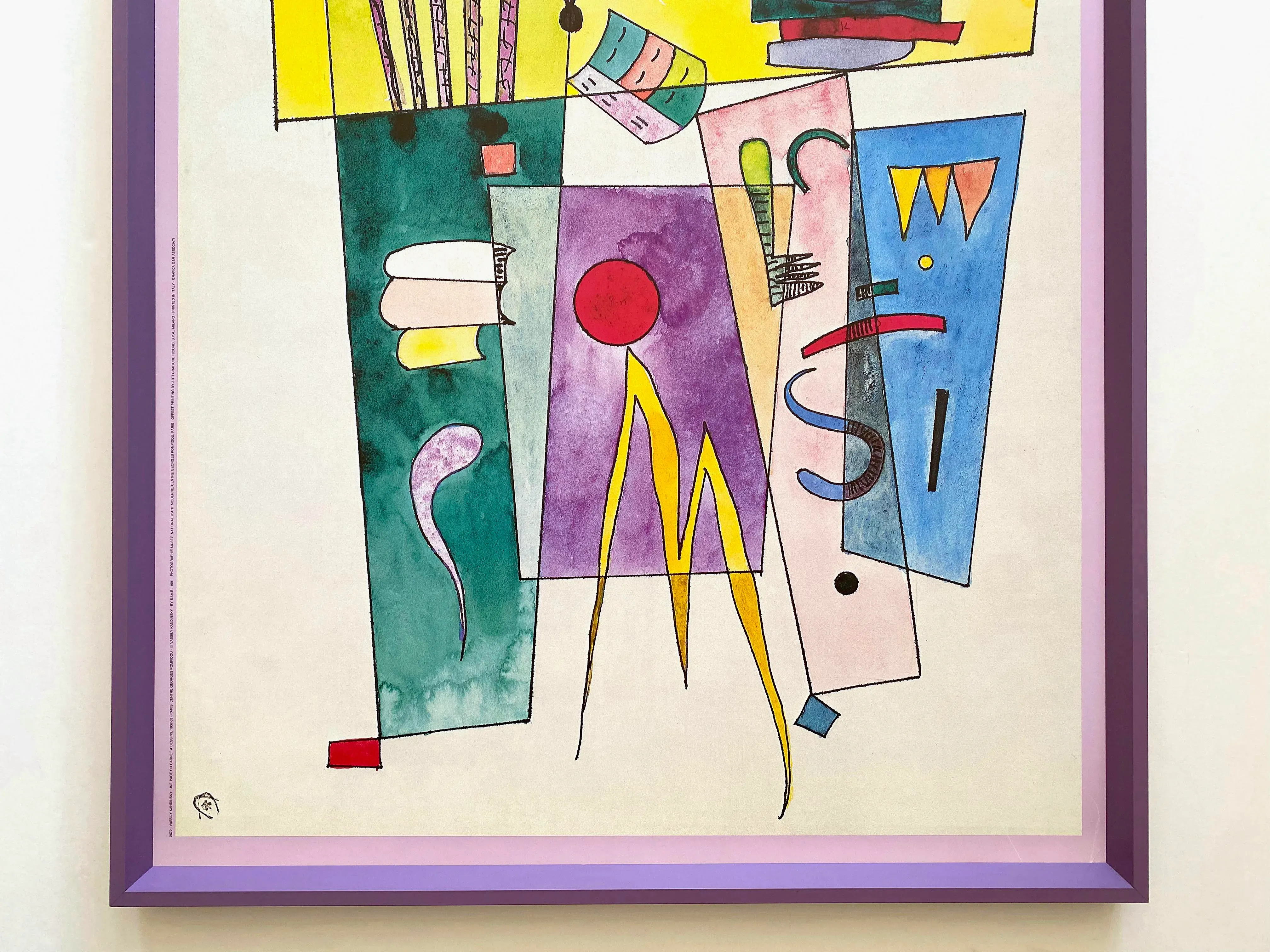 美品  Vintage Kandinsky Vassily 激安単価で 1991 Print Lithograph 絵画