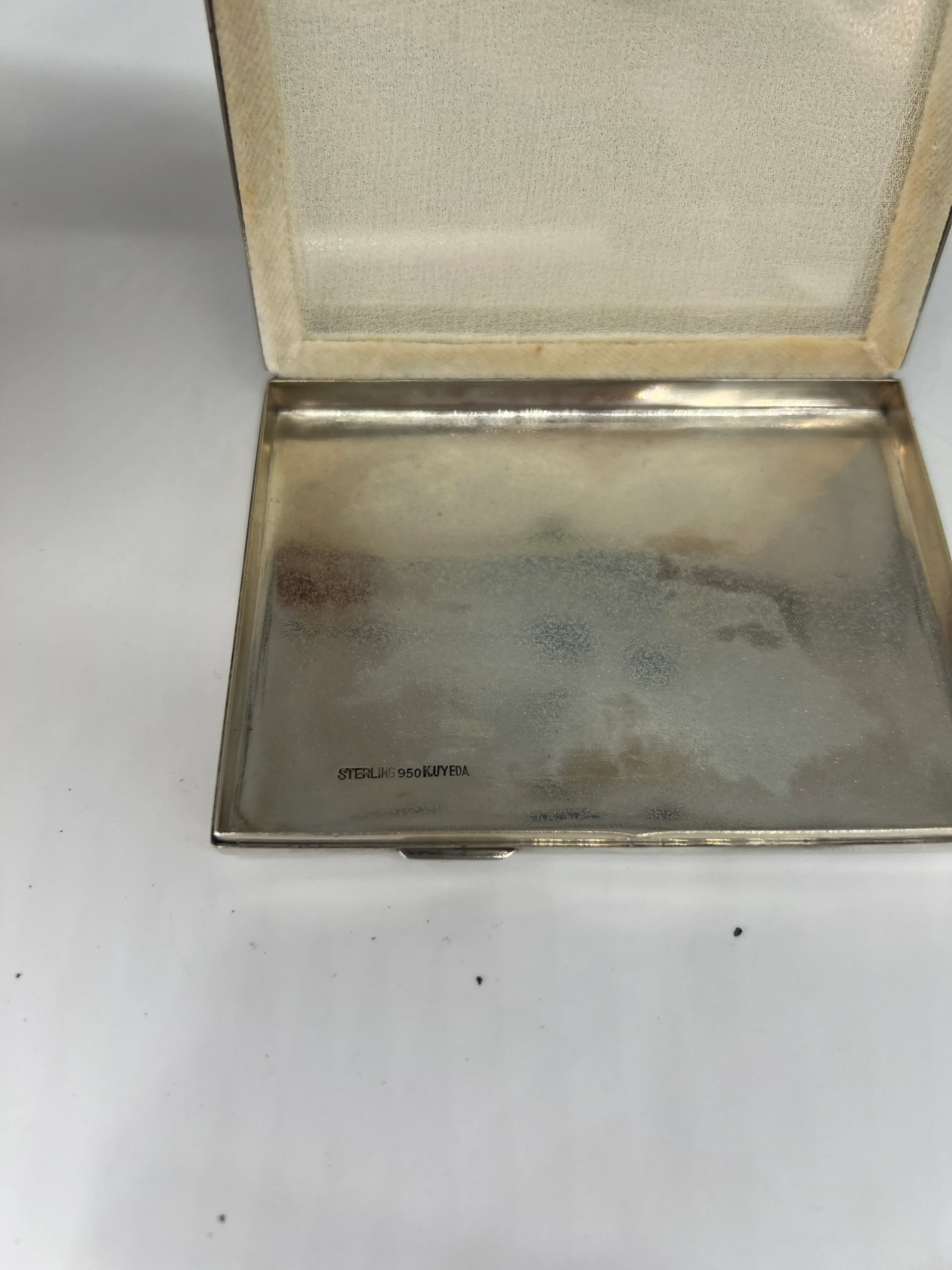 K.UYEDA STERLING950 銀製 小箱 シルバーボックス ケース K. Uyeda Antique Japanese 950 Sterling Silver Mixed Metal Compact