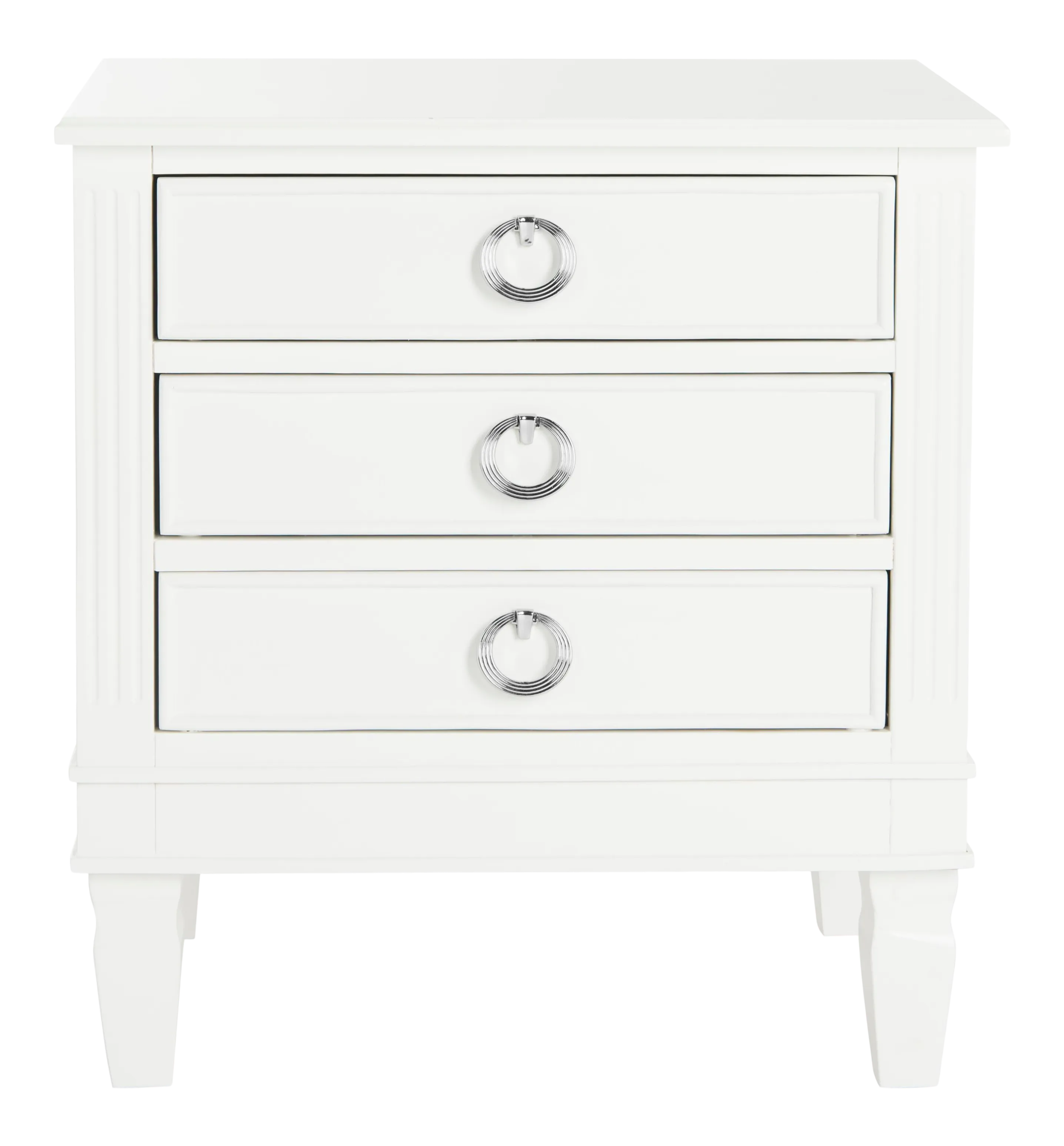 Three Drawer Nightstand in White Chairish