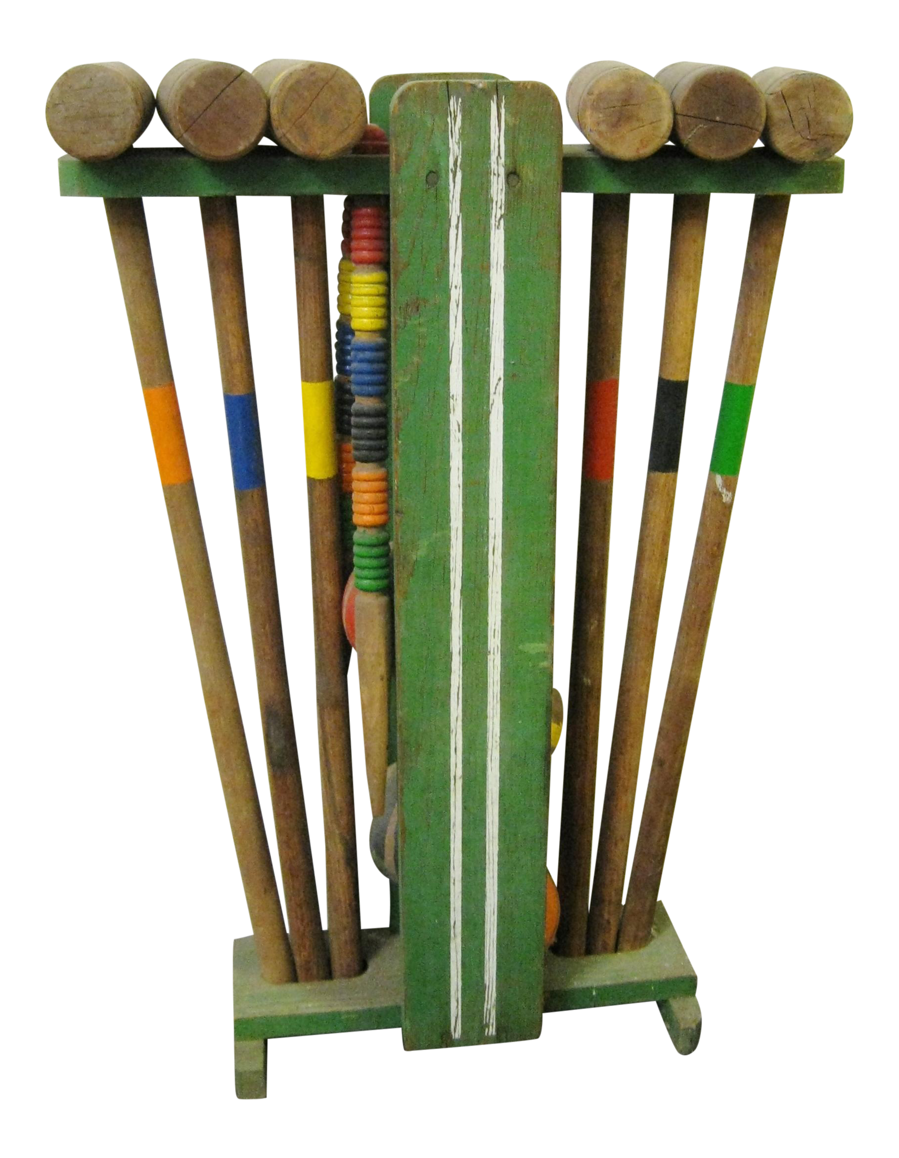 Vintage Wooden Croquet Set & Stand Chairish