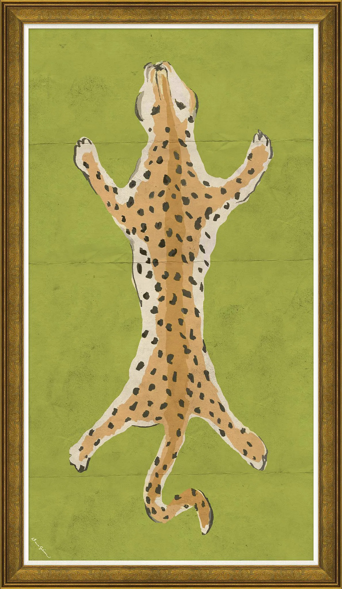 Leopard Series - Green By Dana Gibson, Framed Art Print | Chairish