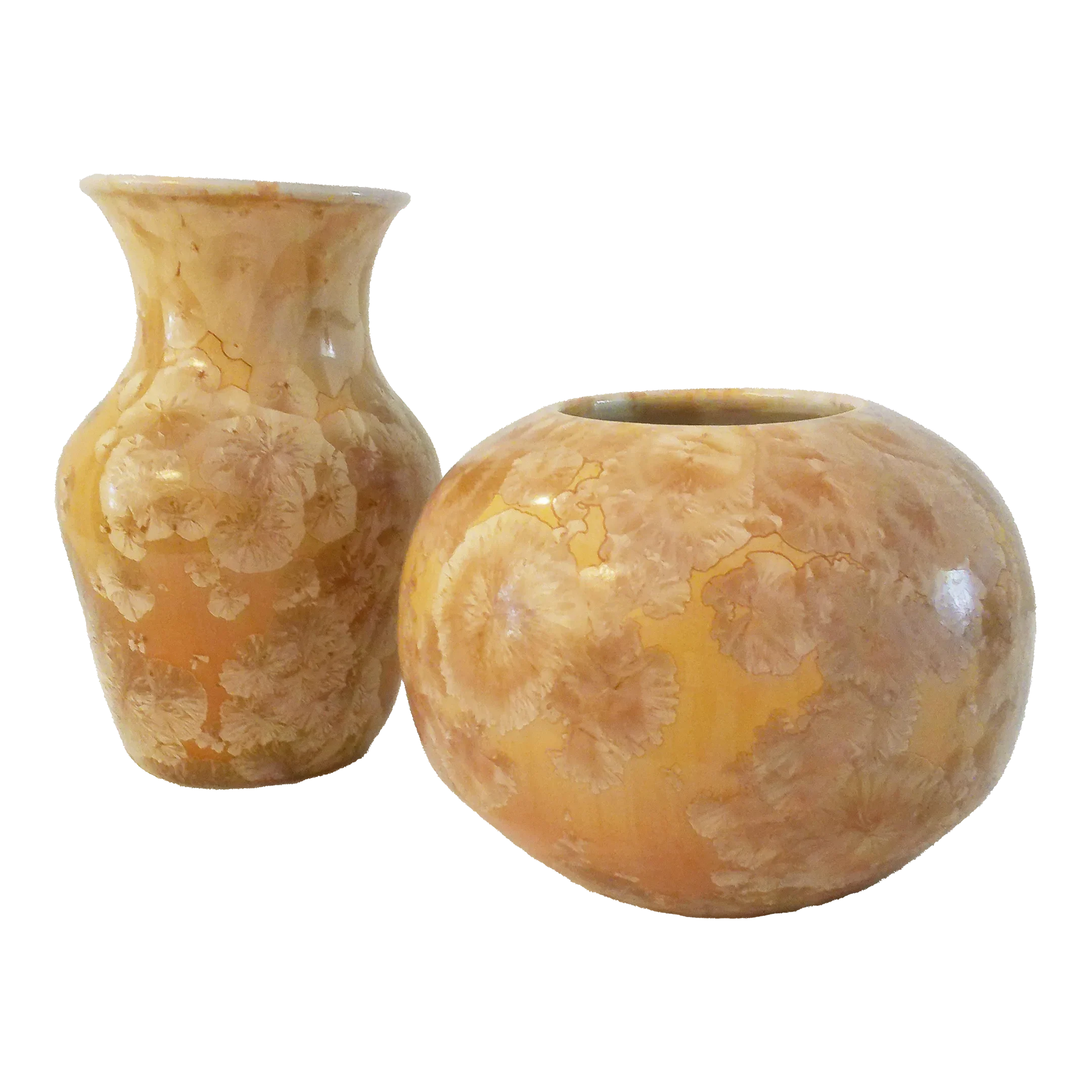 Vintage Studio Art Iridescent Pottery Vases, a Pair | Chairish display picture 1