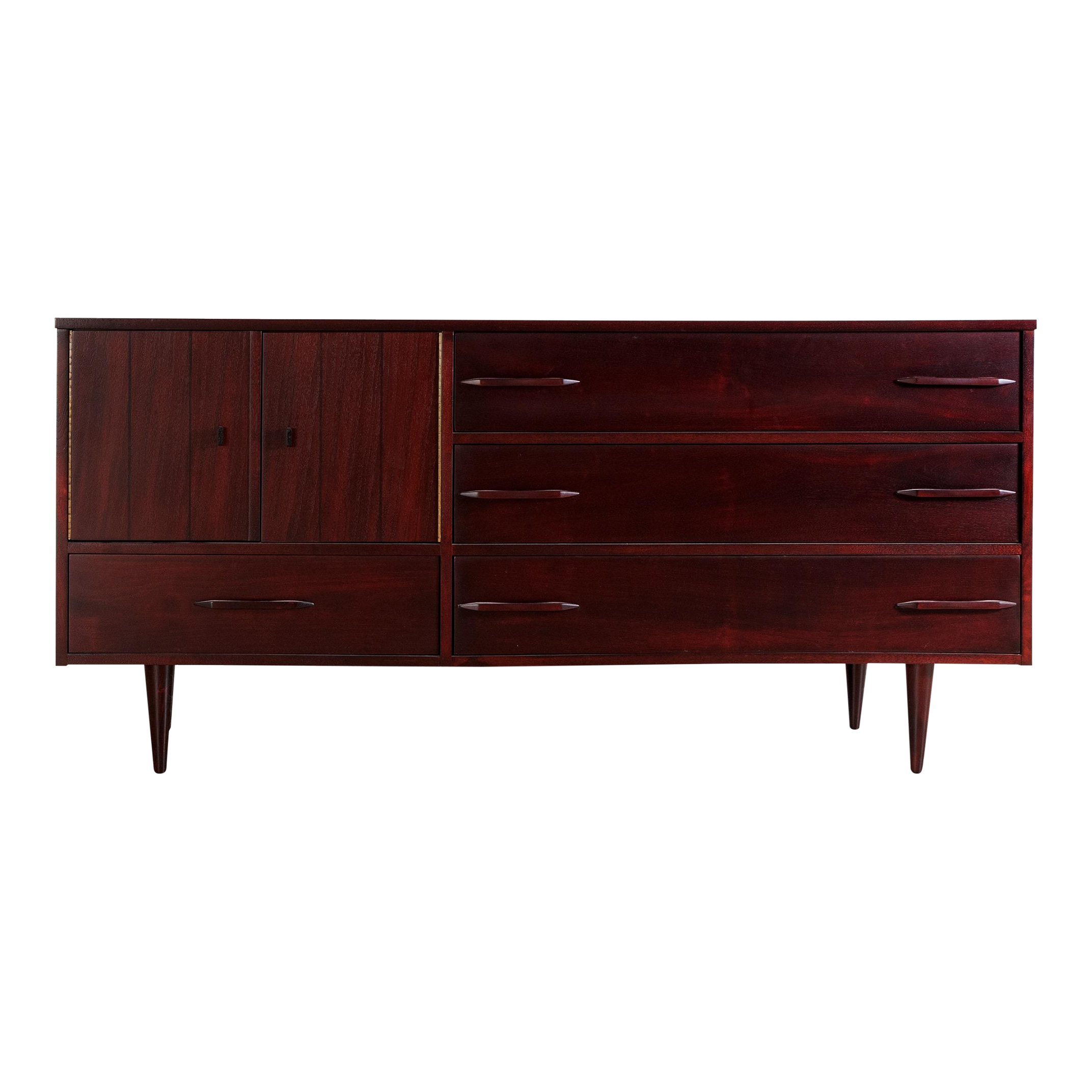 1950s MidCentury Sideboard With a 2 Door Storage and 4 Drawers