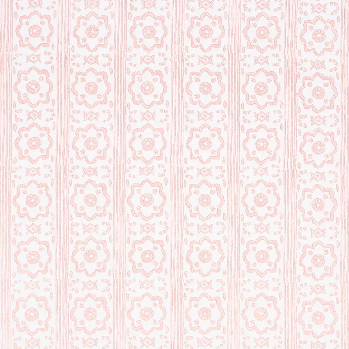 SAMPLE - Schumacher Sunda Hand Blocked Print Wallpaper In Blush | Chairish