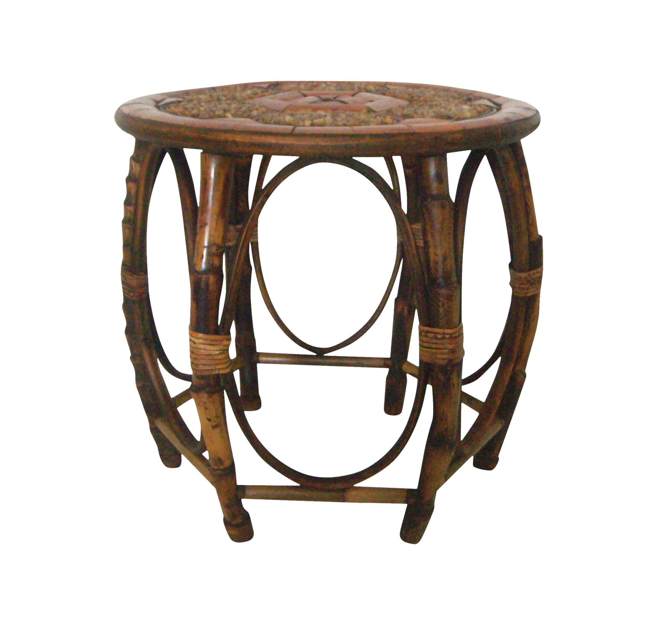 Mid Century Bamboo Drum Table Chairish