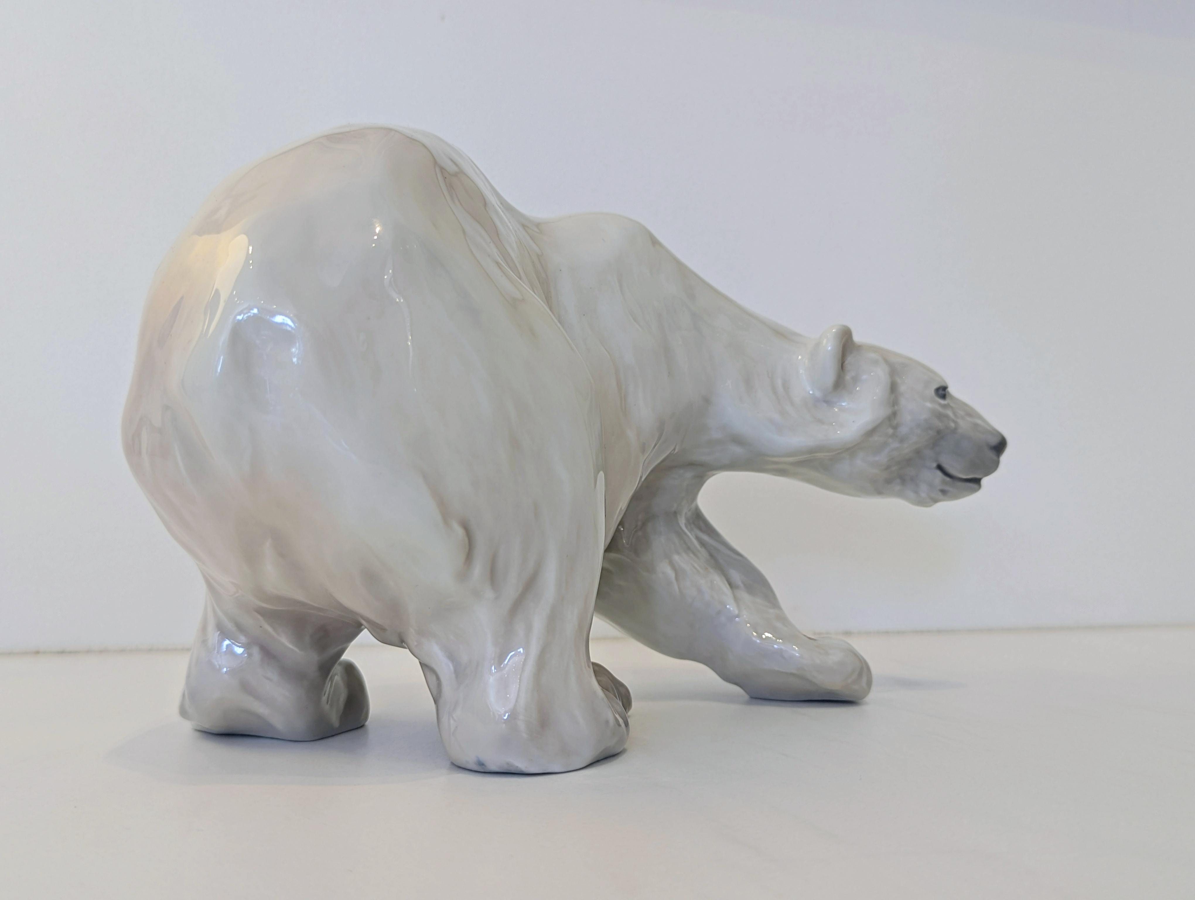 Royal Copenhagen Crouching Polar Bear by Knud Kyhn | Chairish