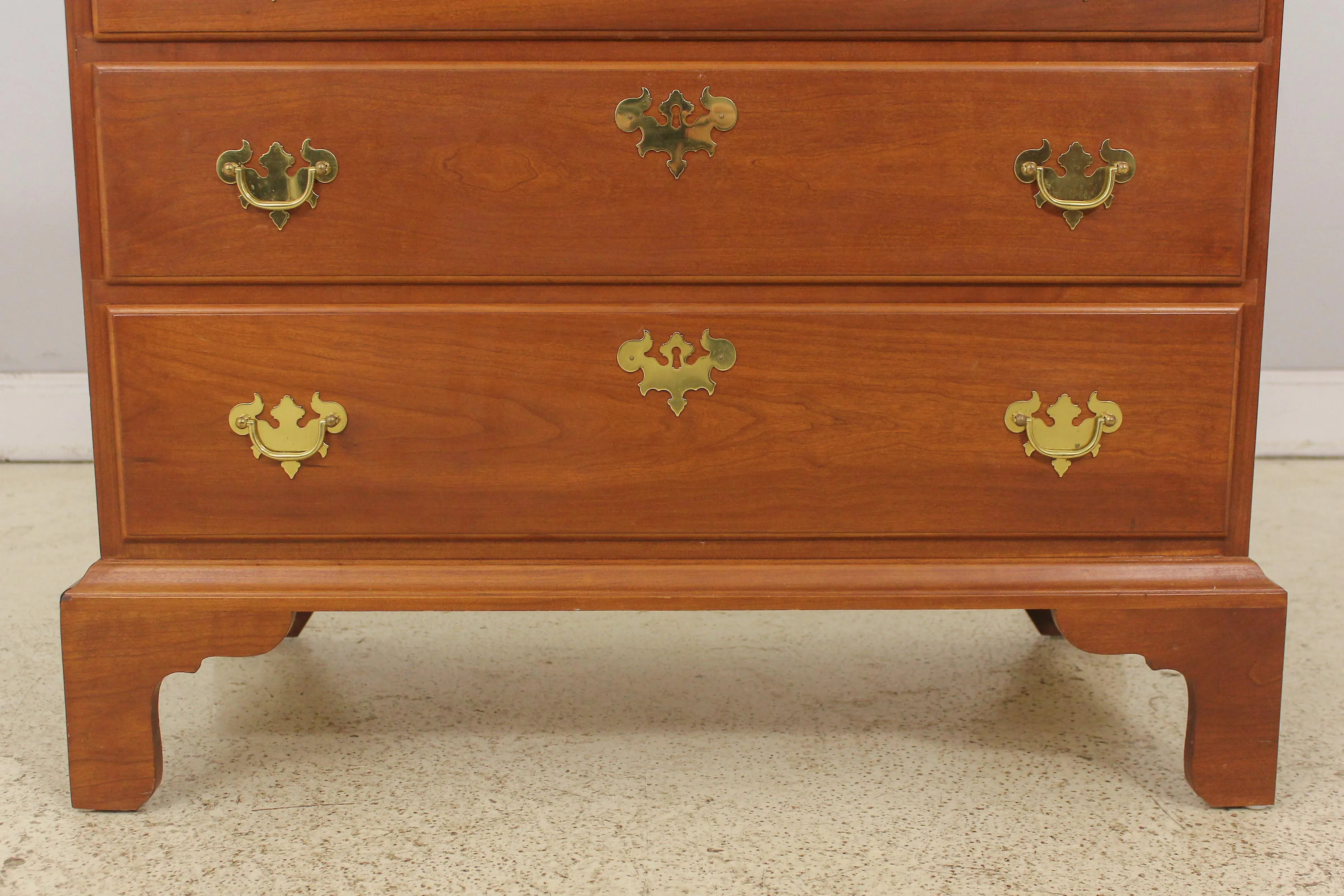 Benchmade Chippendale Style Cherry 4 Drawer Chest