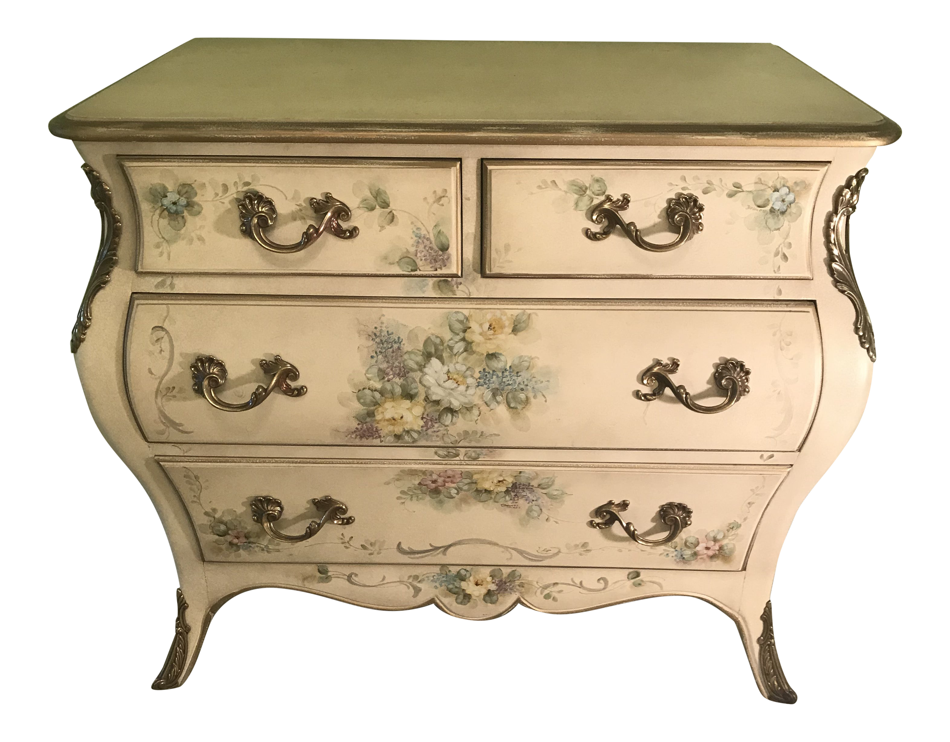 Antique French Floral Hand Painted Chest Chairish