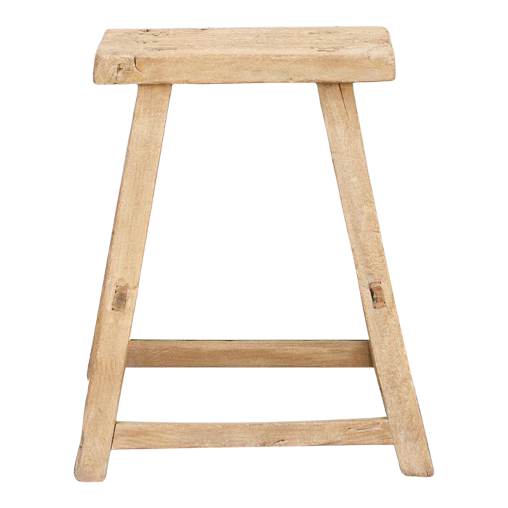 Antique Bleached Wood Stool Chairish