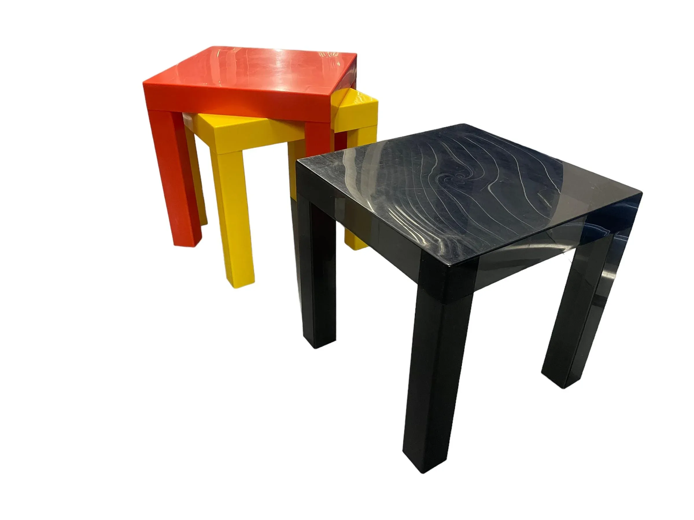 70s  PARSONS table vintage ミッドセンチュリー ポップ Vtg 70s Plastic Parsons Table Black & White Geometric Design