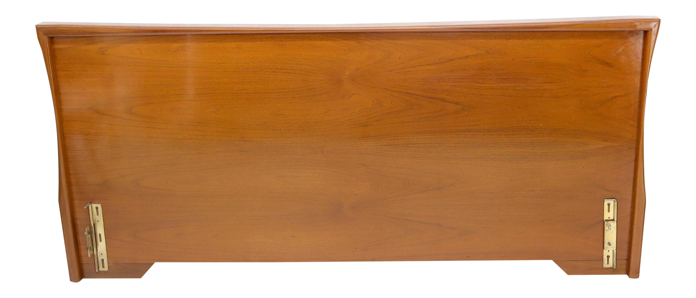 Large Sculptural Light MidCentury Modern Walnut King Size Headboard