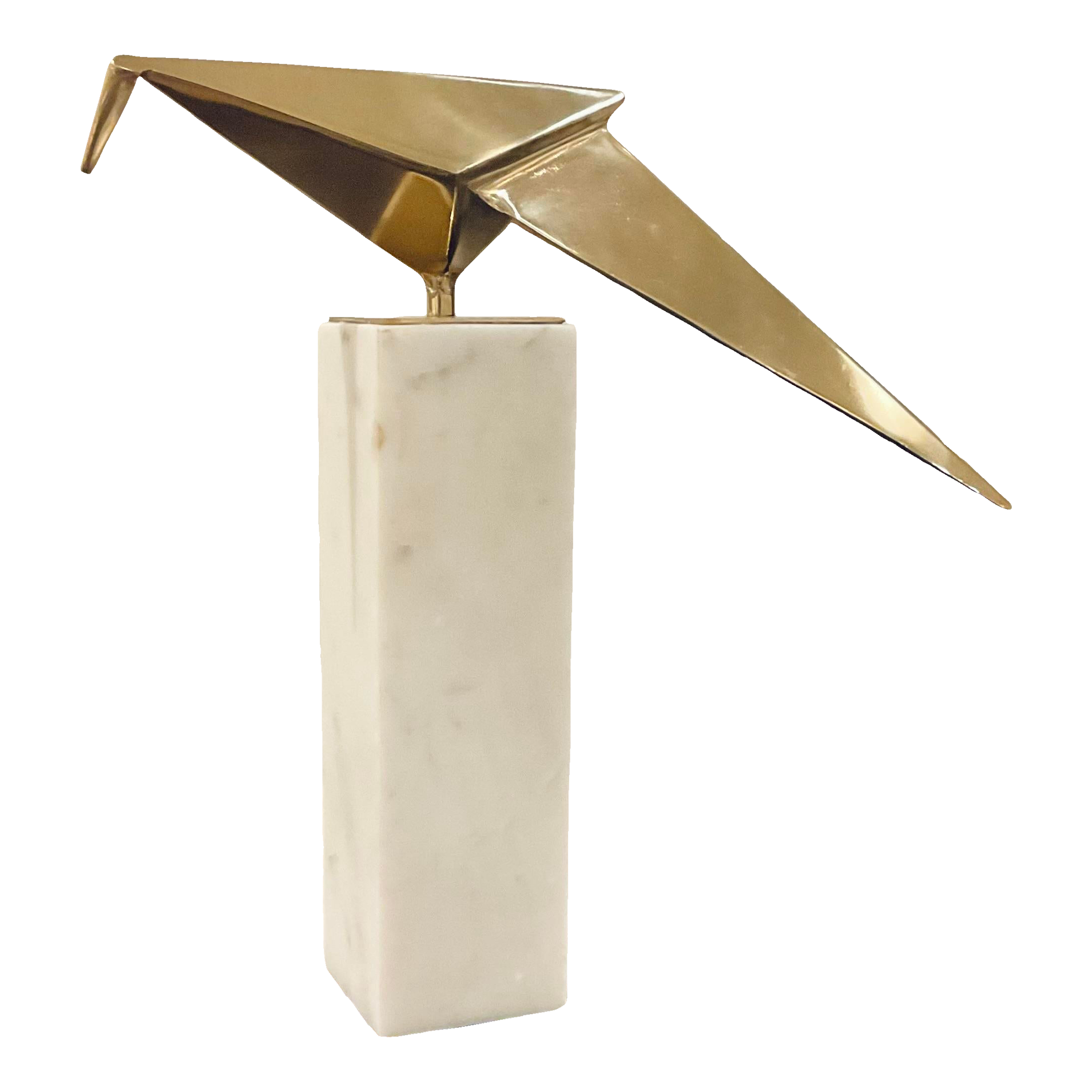 Modern Brass Origami Bird Sculpture | Chairish