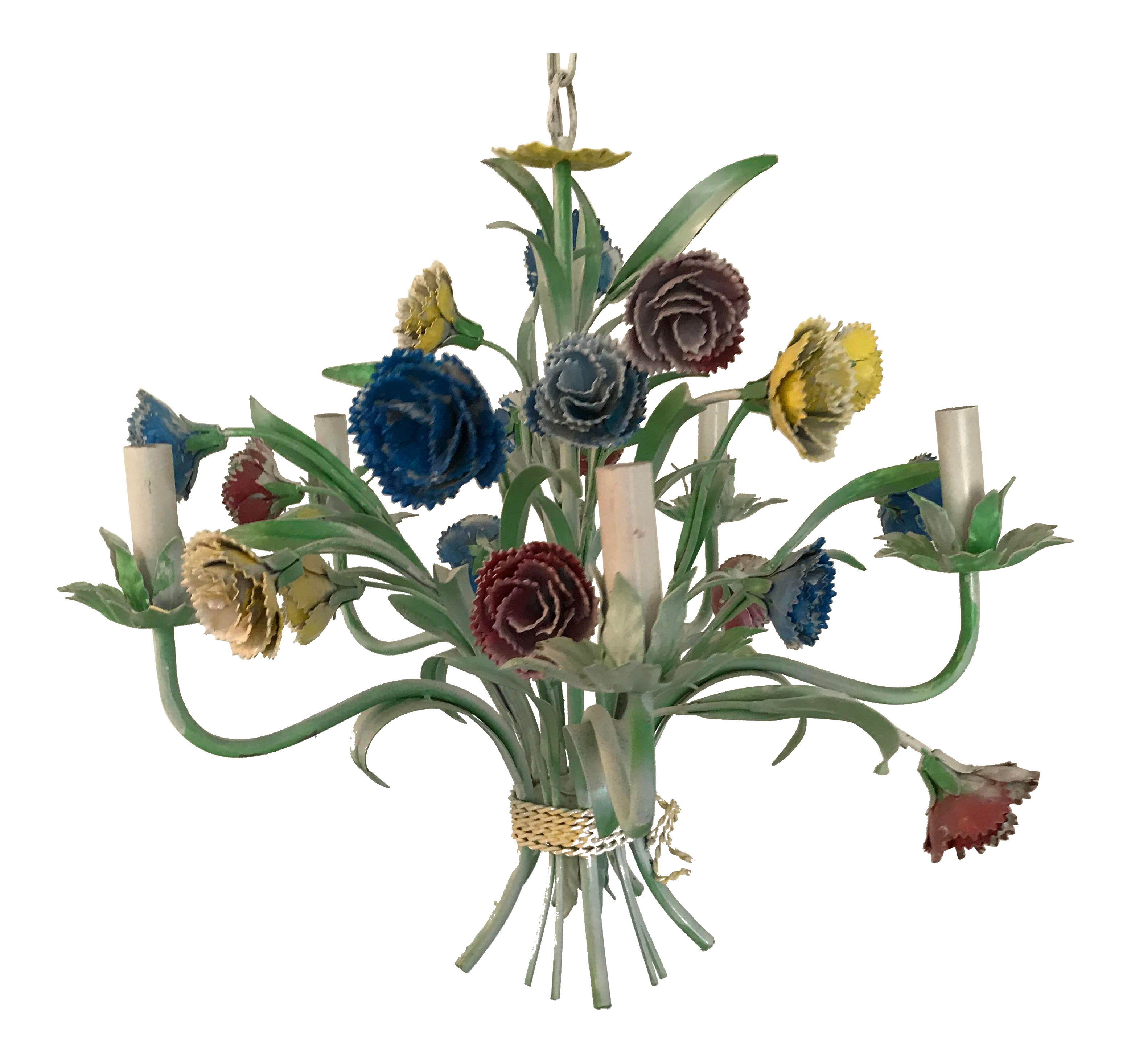 Vintage Shabby Chic Metal Floral Chandelier Chairish