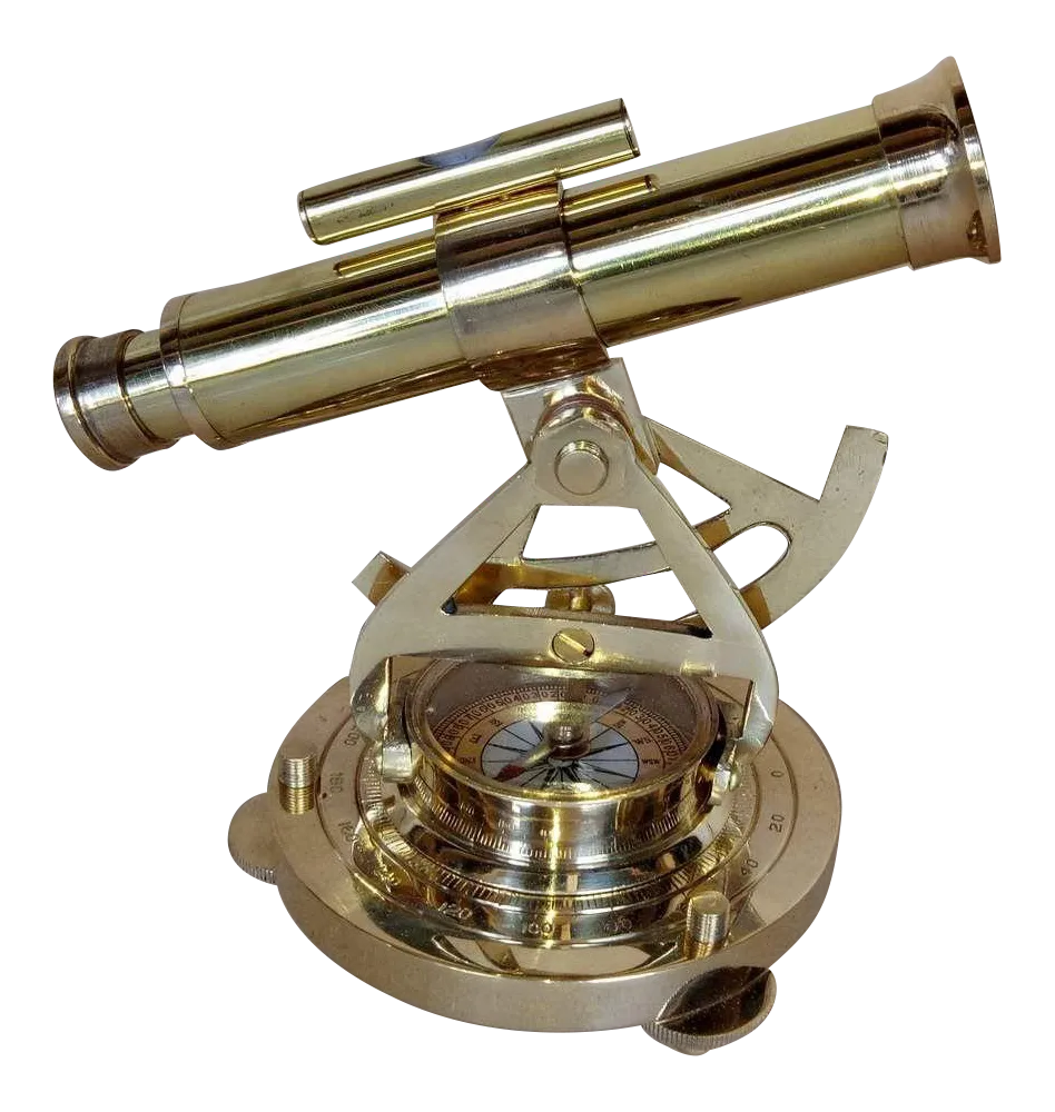 Vintage Brass Nautical Compass Telescope Theodolite Used by Sailors to