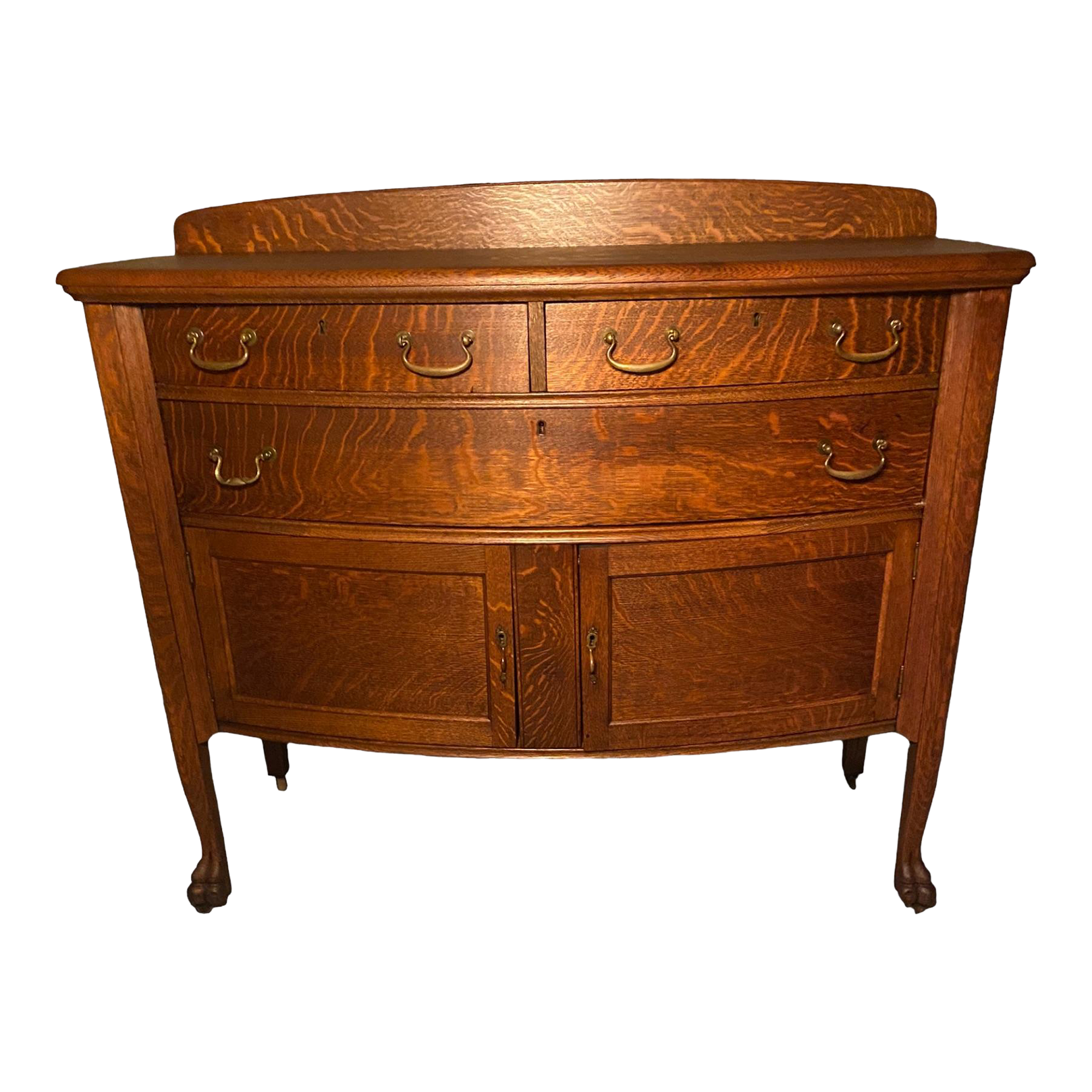 1920s Solid Tiger Oak Sideboard/Buffet Chairish