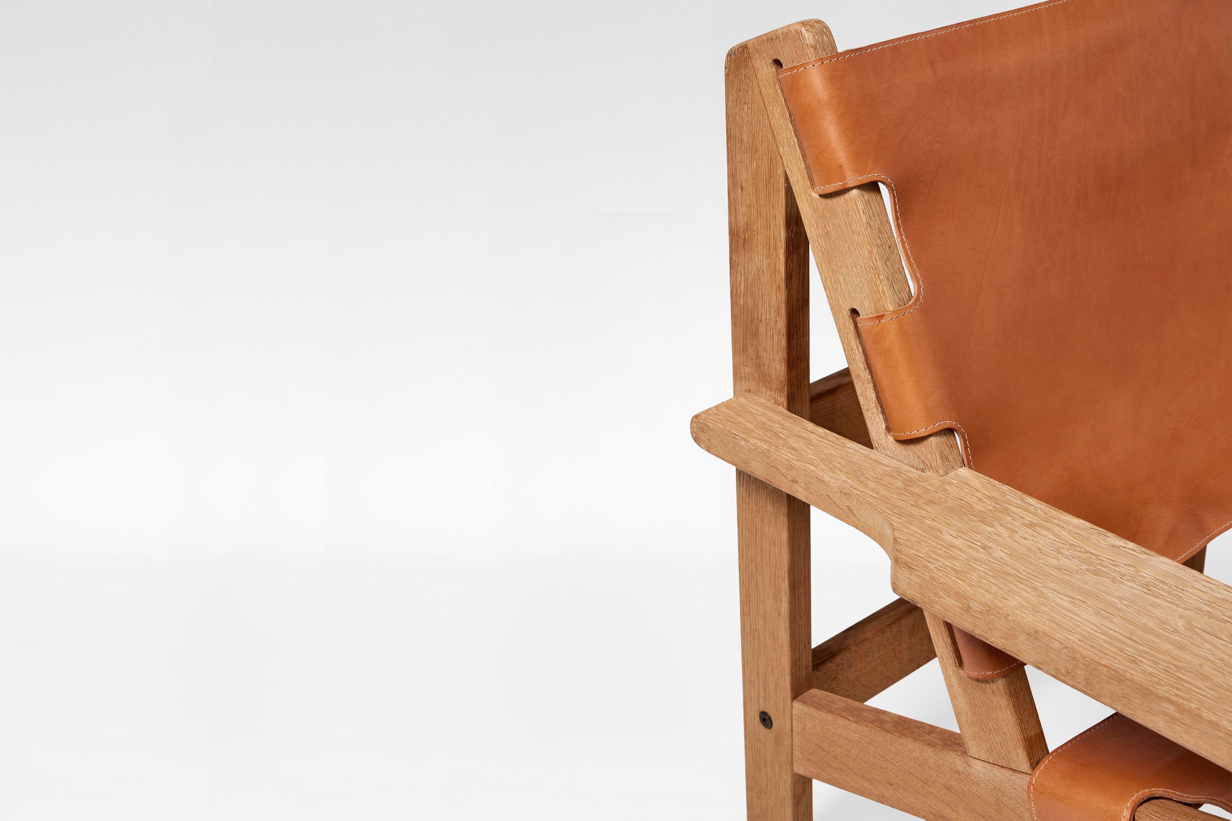 Cognac Leather Model 168 Hunters Lounge Chairs by Kurt Østervig