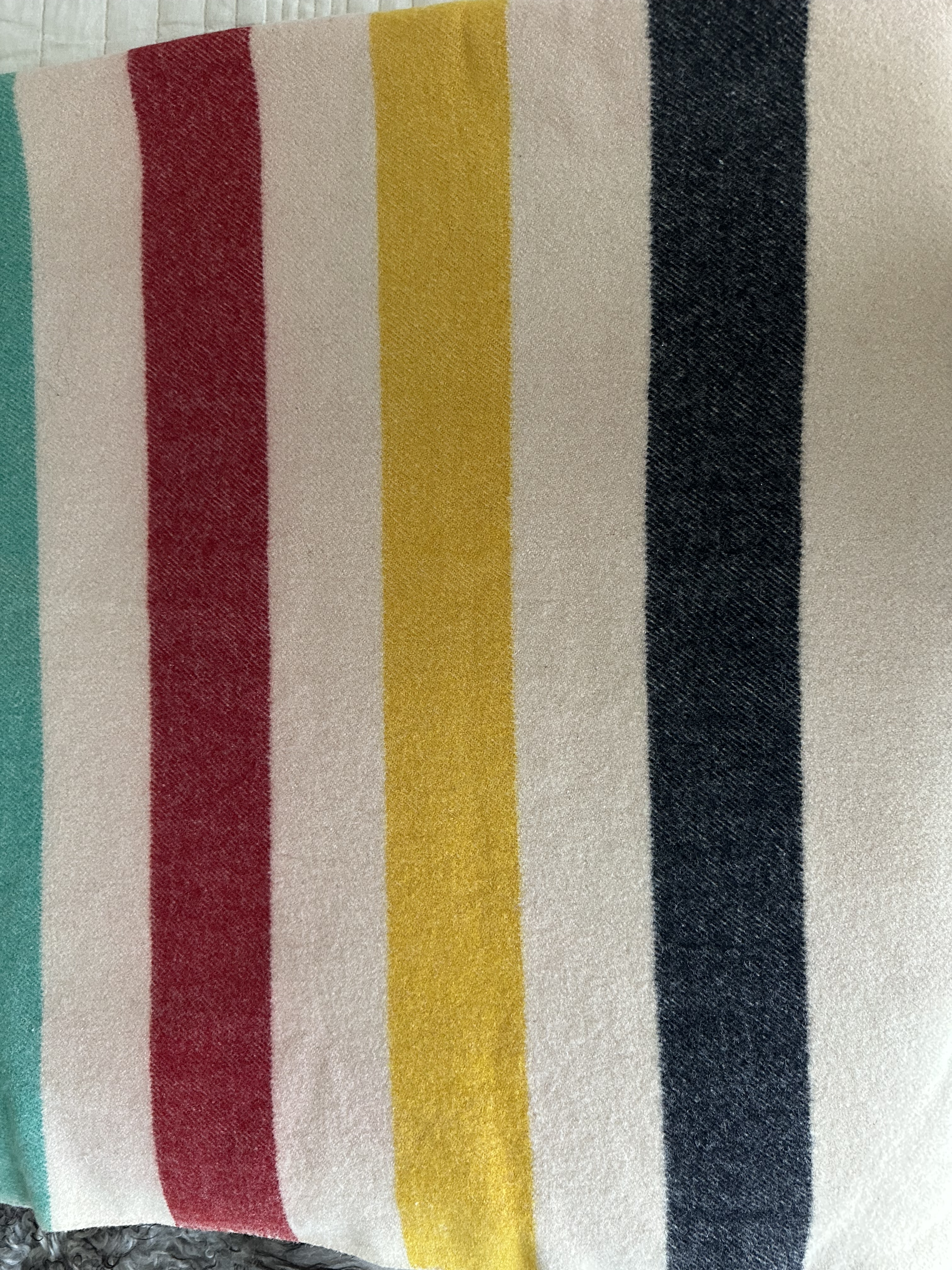 希少 1940-50’s HUDSON’S BAY Point Blanket Vintage 1950s Hudson's Bay 4 Point Stripe Pattern Wool