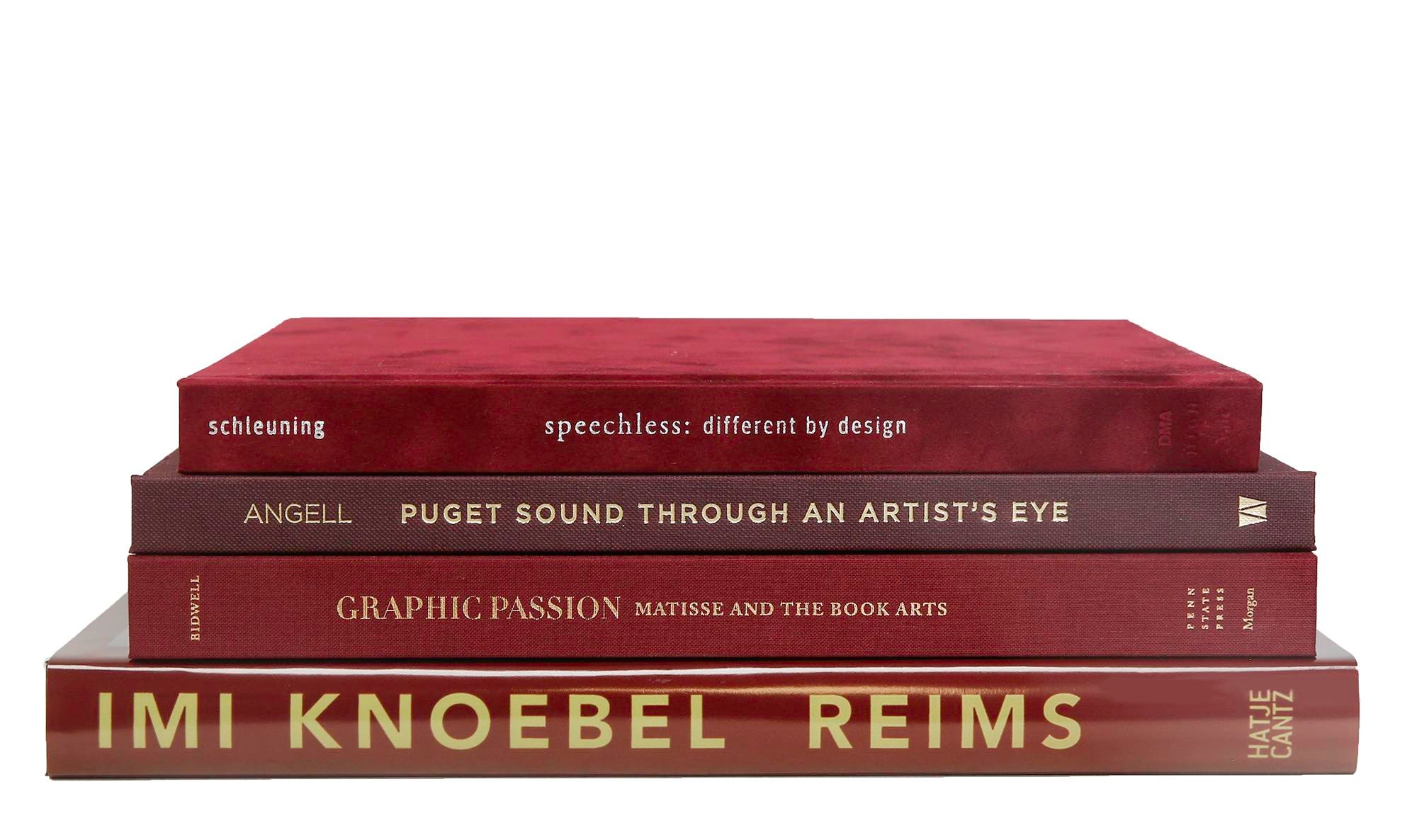 Decorative Books - Bordeaux Coffee Table Stack - 4 Red Books