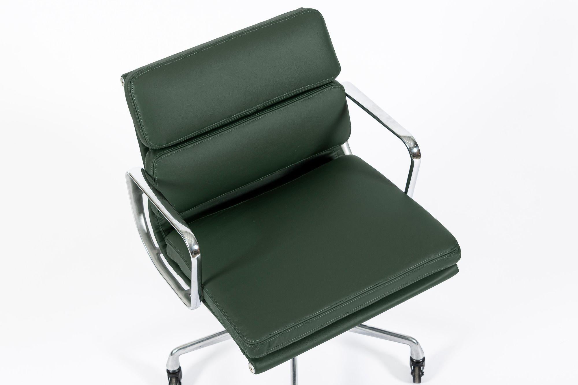 Eames for Herman Miller Green Leather Office Chair 2000s | Chairish