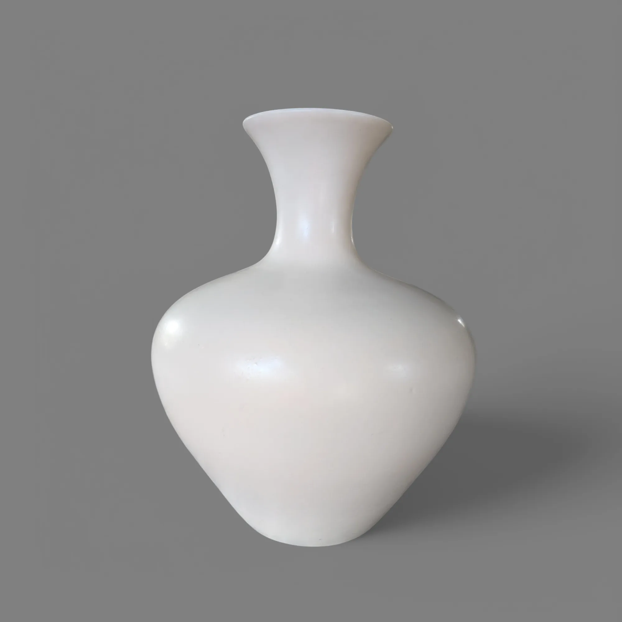 Vintage Mid Century Matte White Bulbous Pottery Vessel by Haeger