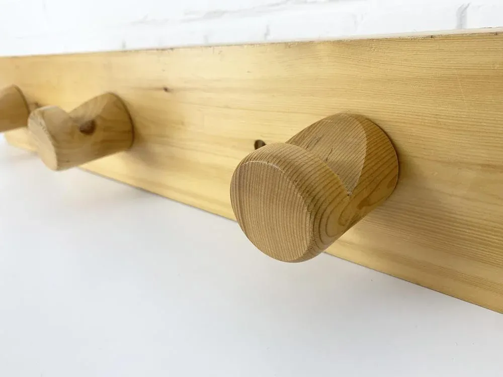 French Coat Rack in Pinewood attributed to Charlotte Perriand for