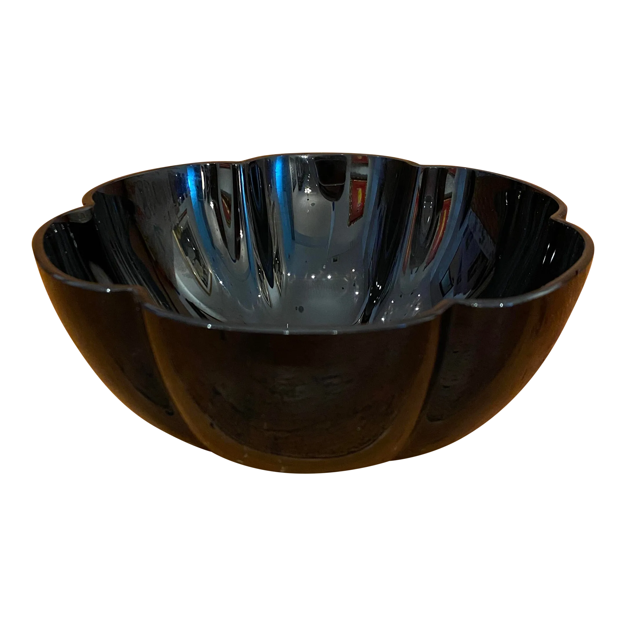 Early 21st Century Black Baccarat Bowl ~ Corail Pattern | Chairish
