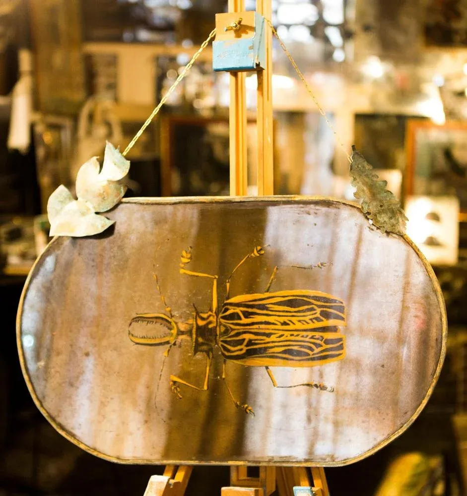 Sabertoot Longhorn Beetle Silver Mirror from Unique Mirrors