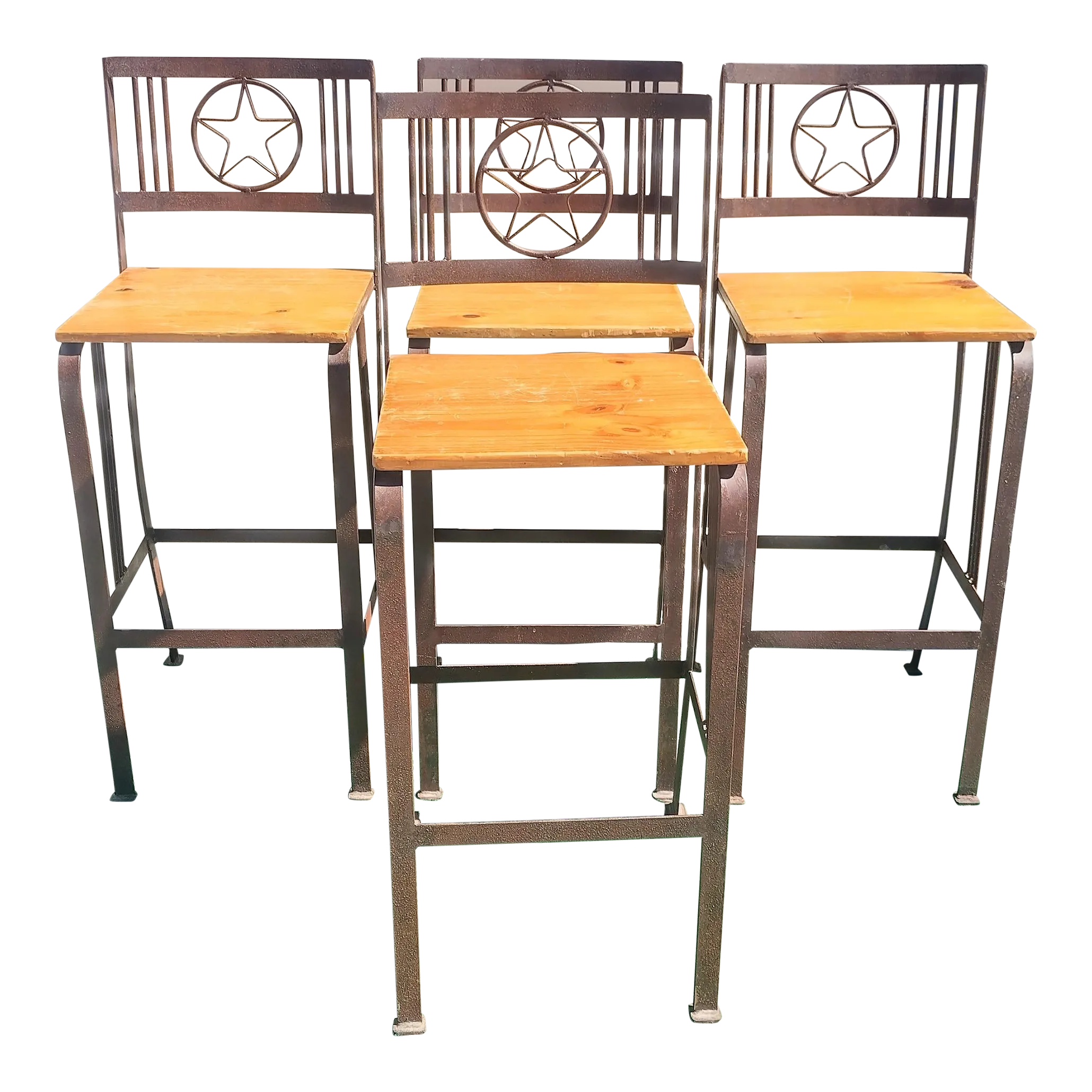 Wood and iron outlet bar stools