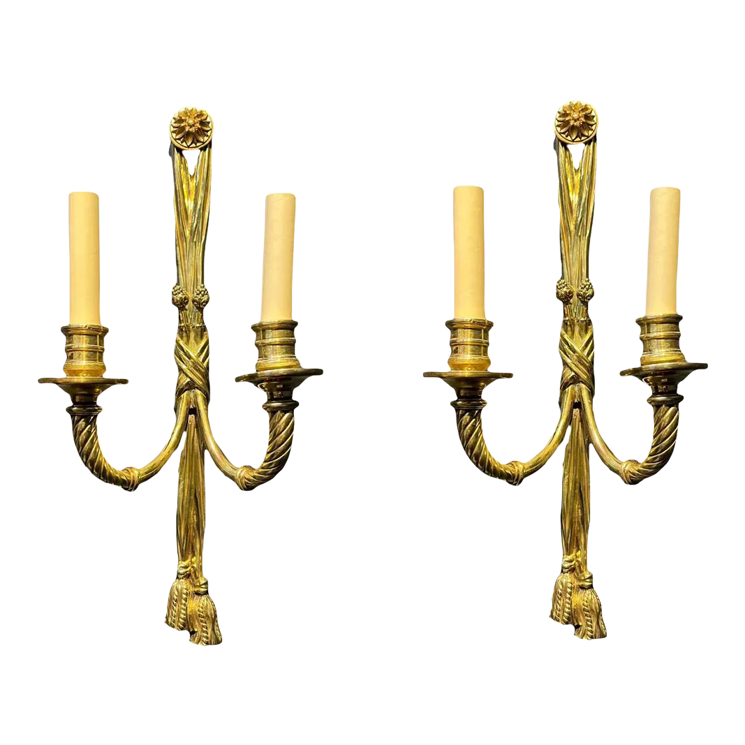 1920\'s Caldwell Gild Bronze Sconces - a Pair