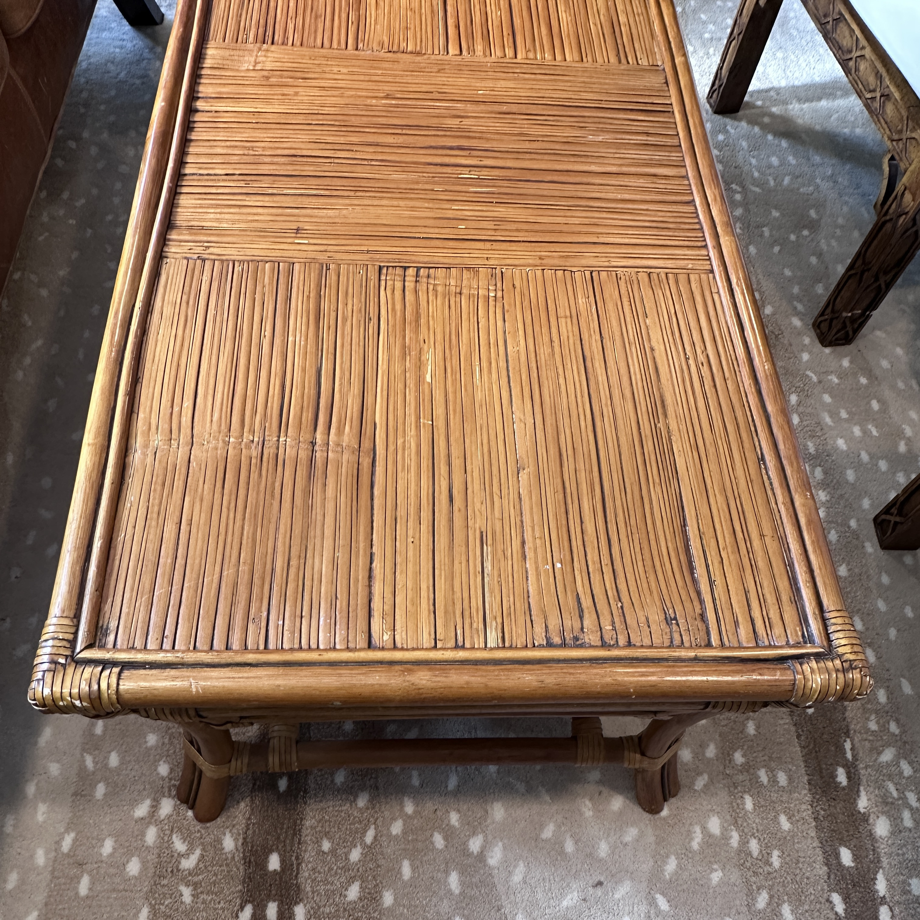 Mid 20th Century Rattan Coffee Table | Chairish