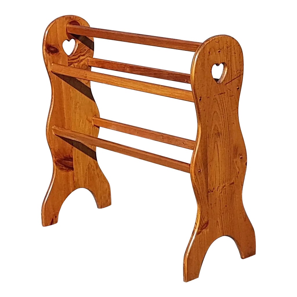 Vintage Solid Pine Quilt or Blanket Rack | Chairish
