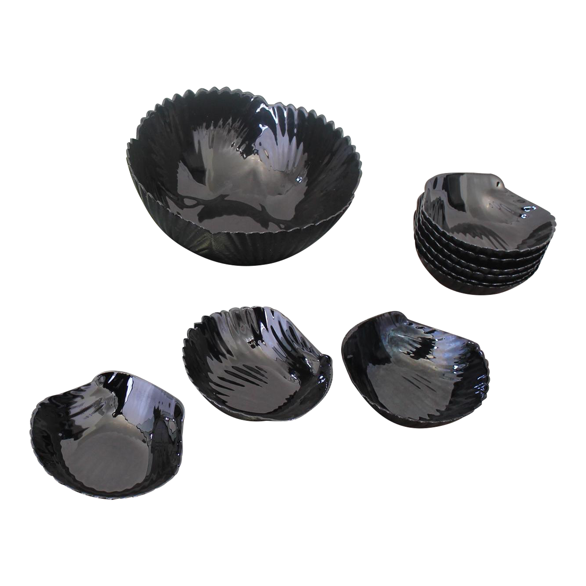 1980s Arcoroc France Sea Shell Salad Bowl Set 9 Pieces Chairish