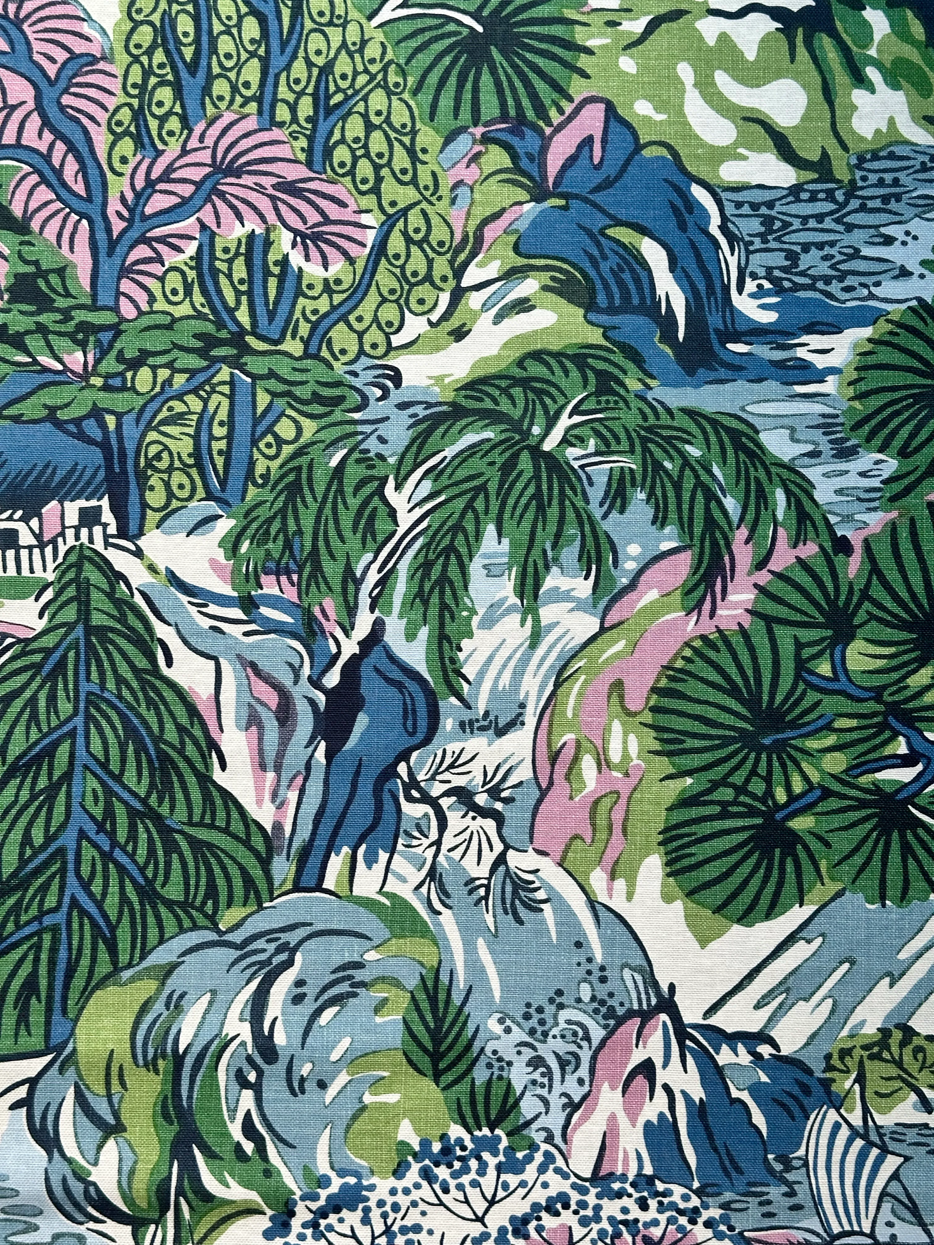 Thibaut F942024 Pagoda Trees Lavender and Blue Fabric 5