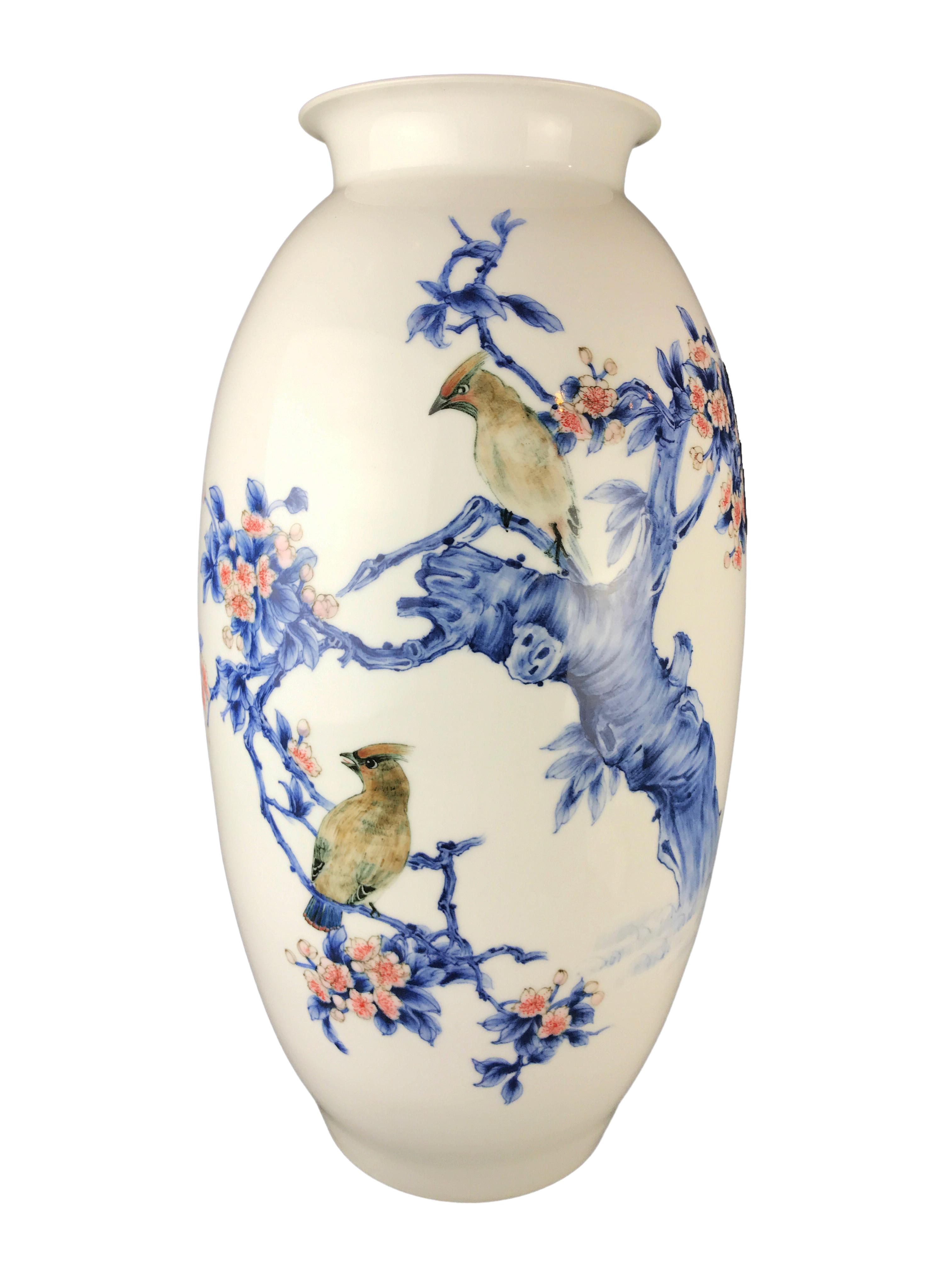 Lg Stunning Chinese Porcelain Hand Painted Vase 21 75 H Chairish