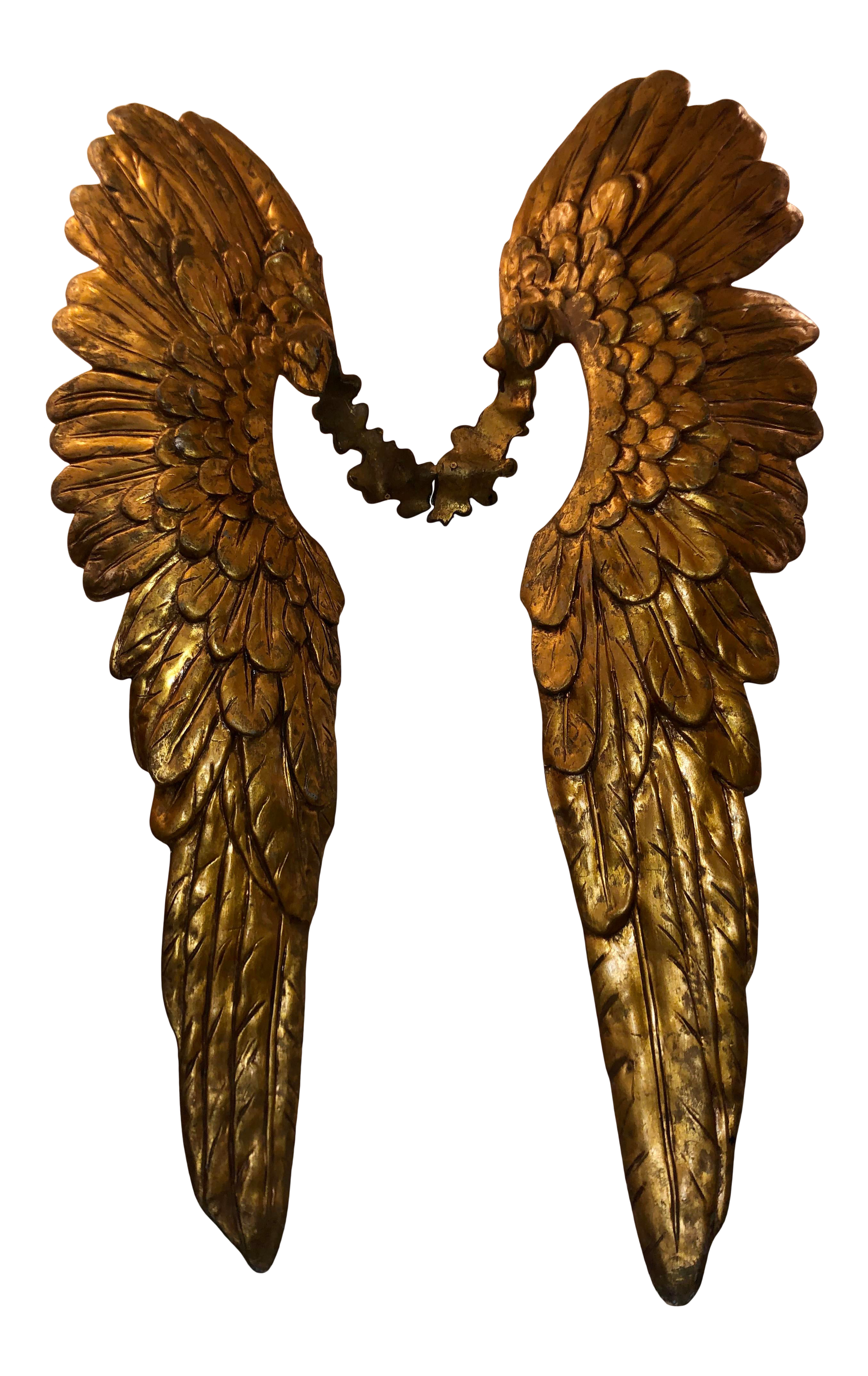 Vintage Gilded Feather Life Size Angel Wings Chairish
